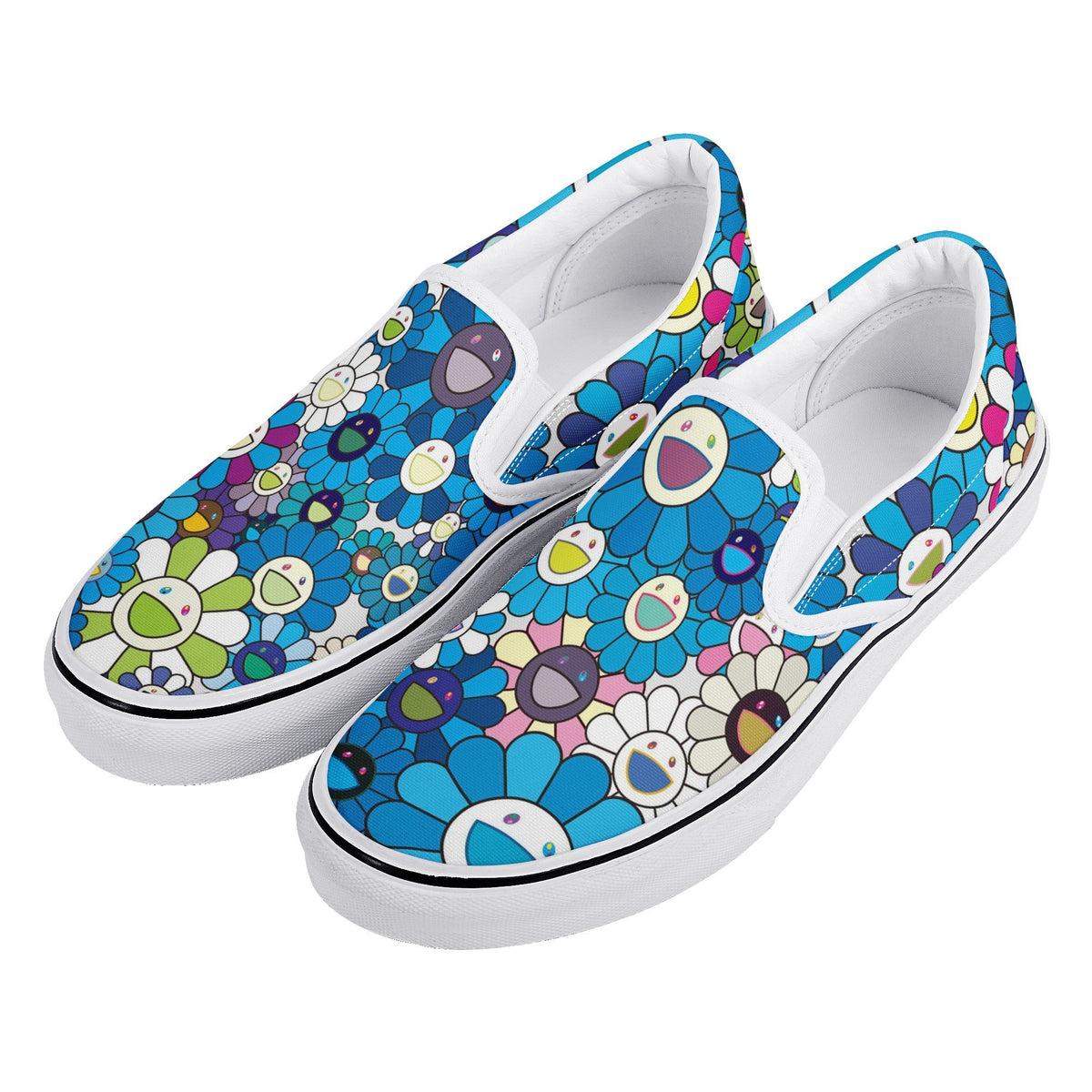 Takashi Murakami Sunflower Custom Vans Slip On Shoes