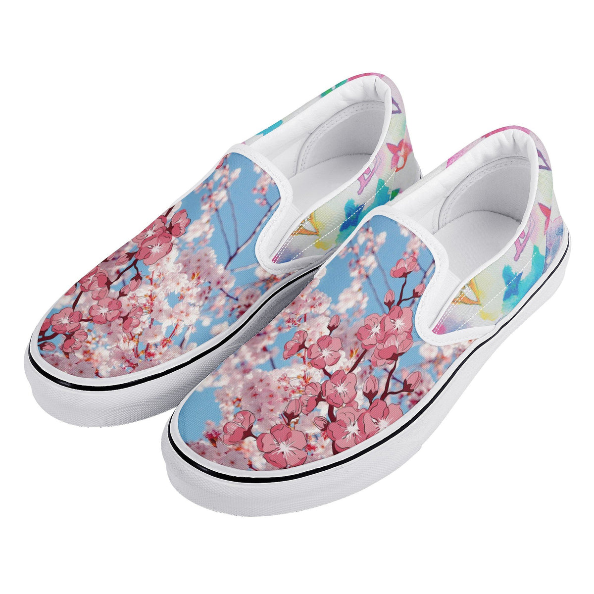 Cherry Blossoms Custom Vans Slip On Shoes