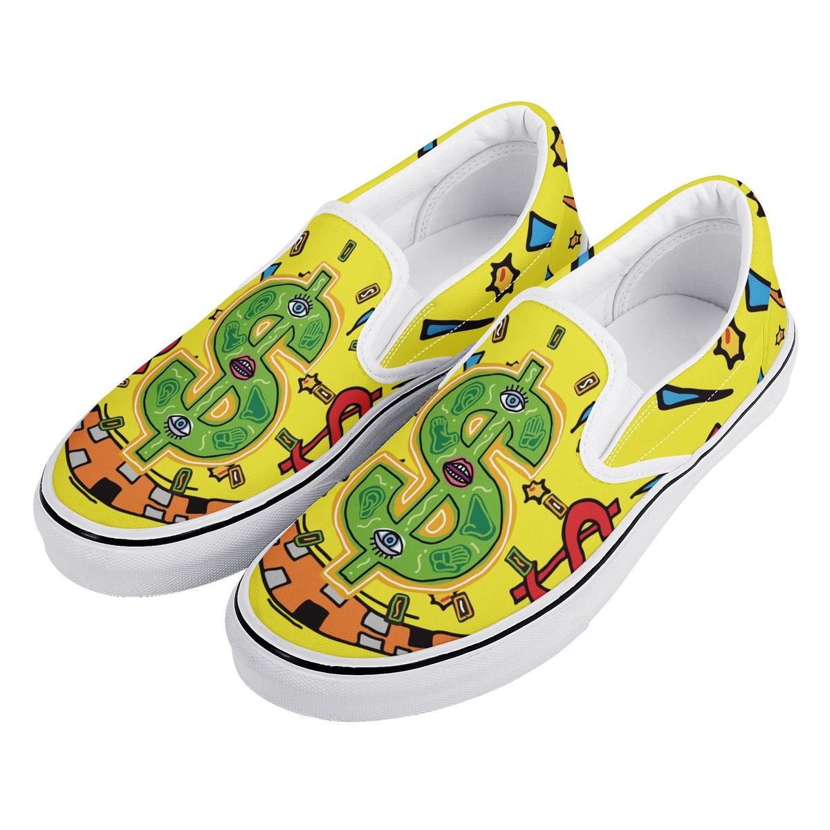 Money Talks Custom Vans Slip On Shoes