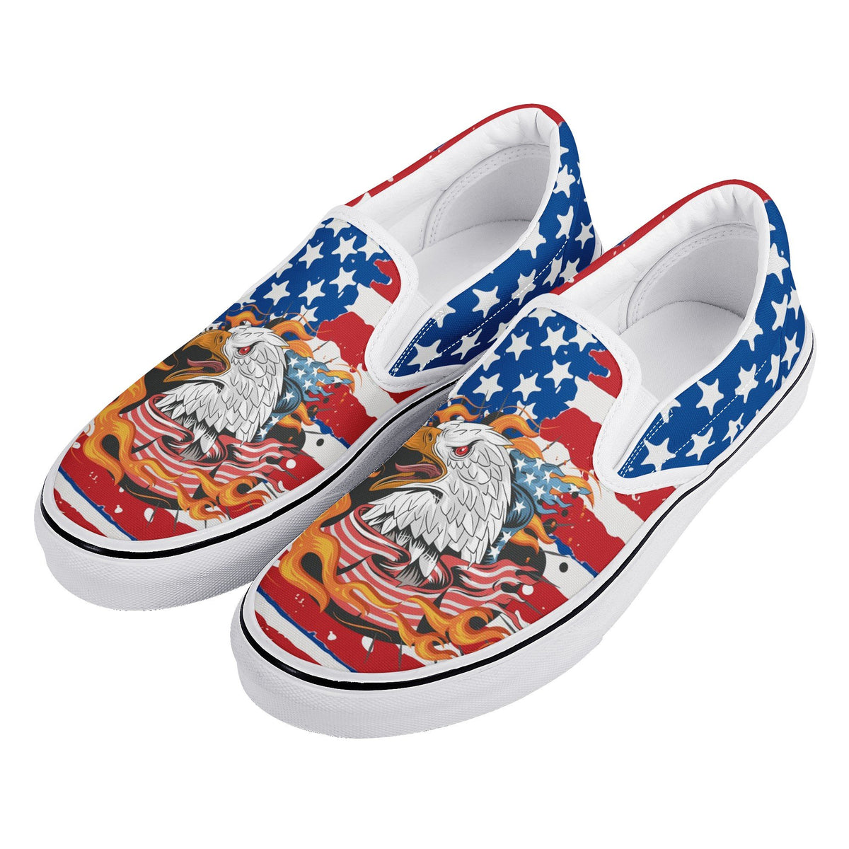 Eagle Custom Vans Slip On Shoes
