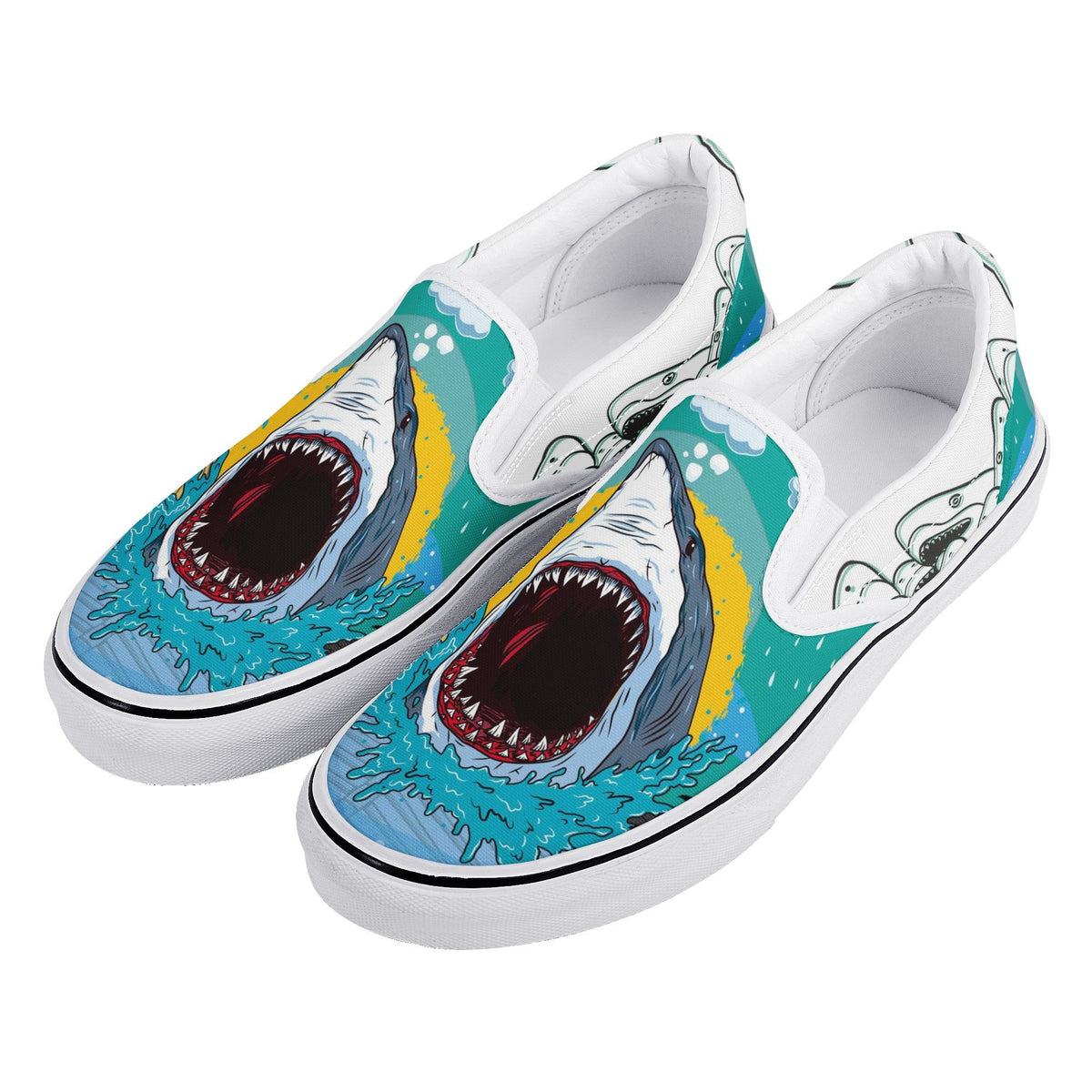 Shark Custom Vans Slip On Shoes