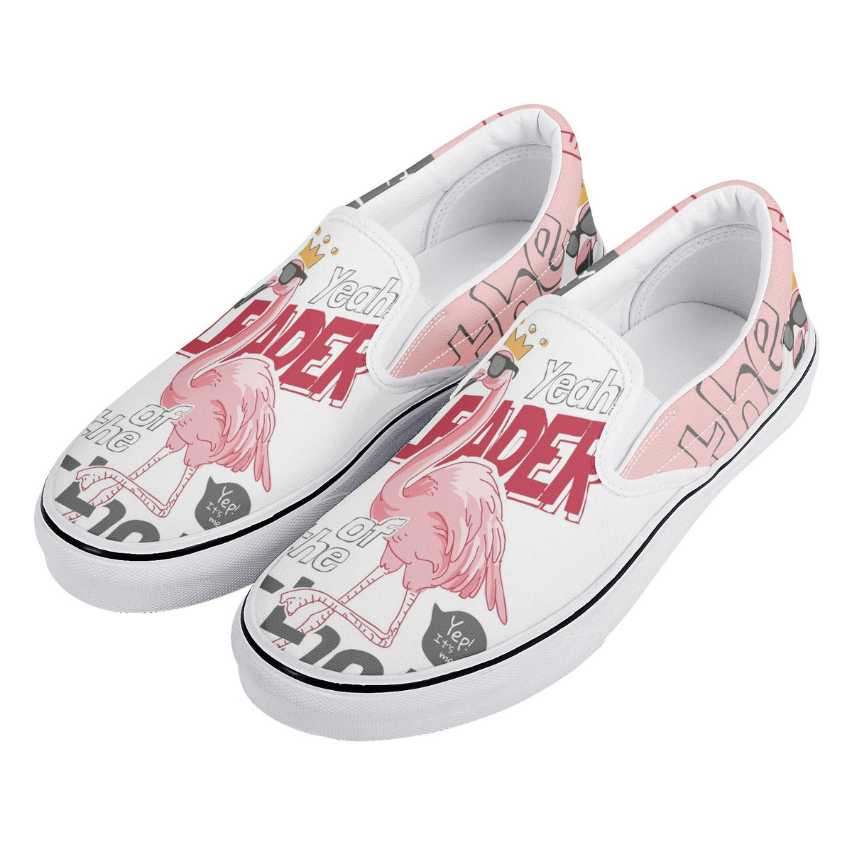 Flamingo Custom Vans Slip On Shoes