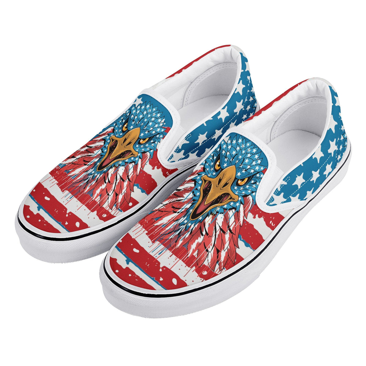 Eagle Custom Vans Slip On Shoes