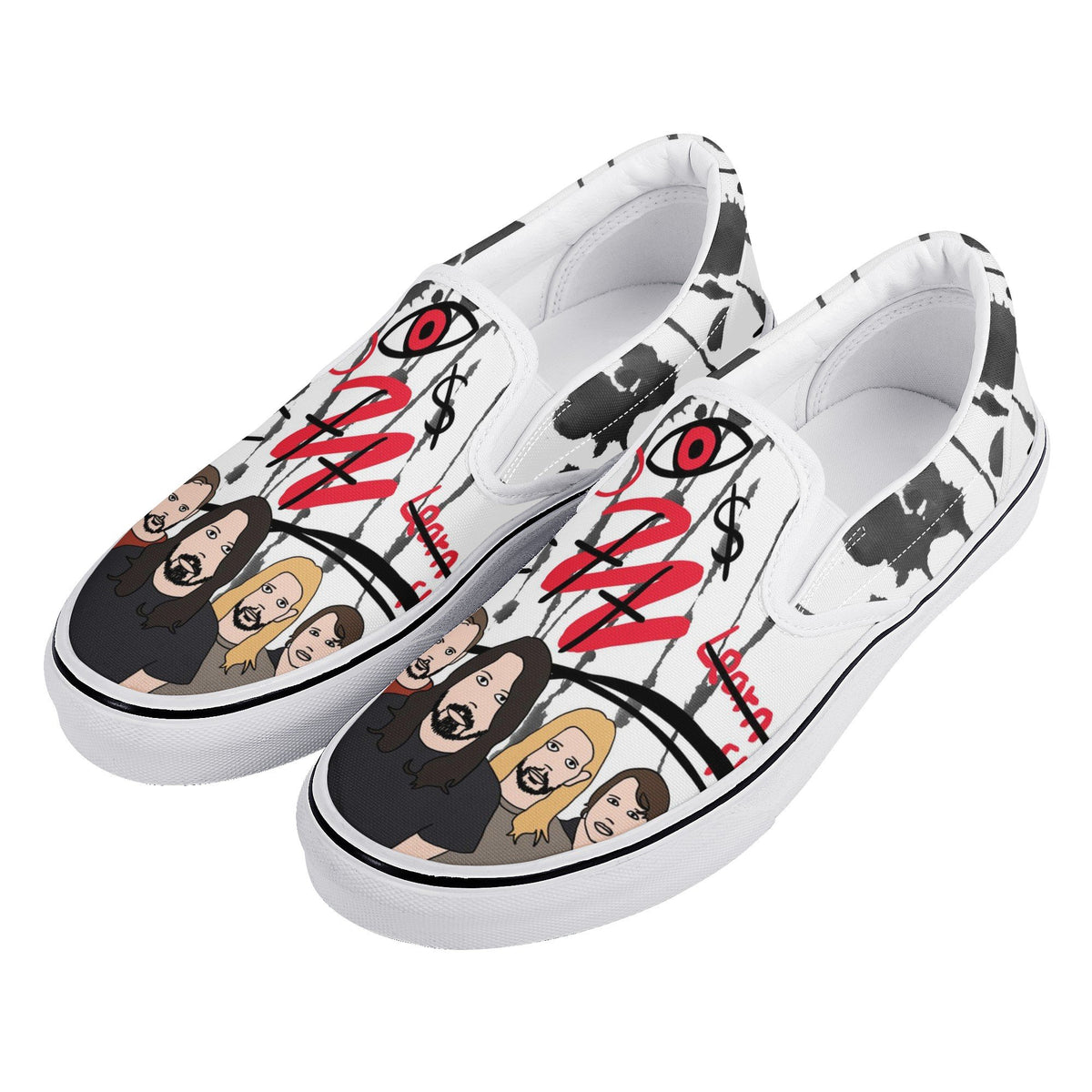 Foo Fighters Custom Vans Slip On Shoes