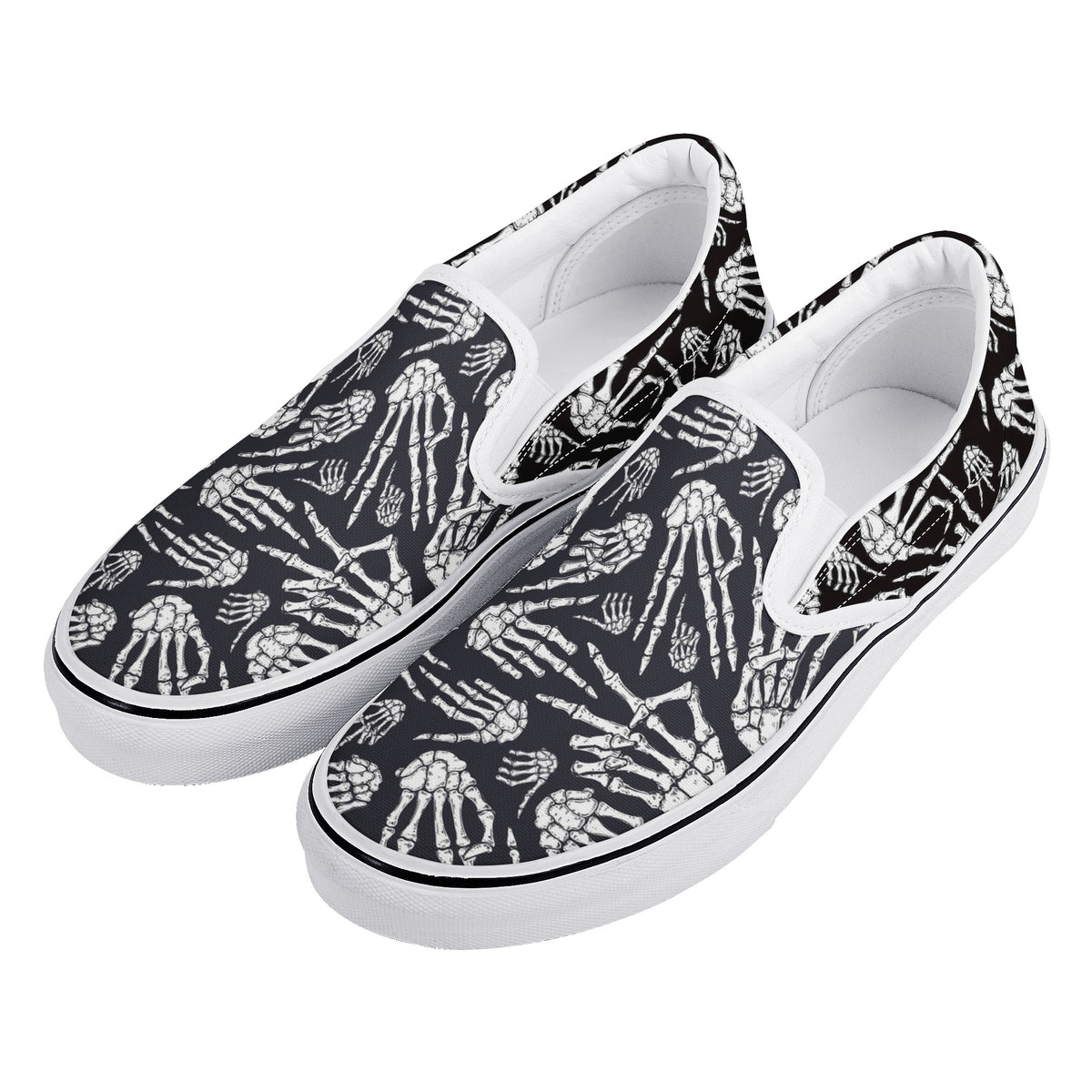 Skull Custom Vans Slip On Shoes