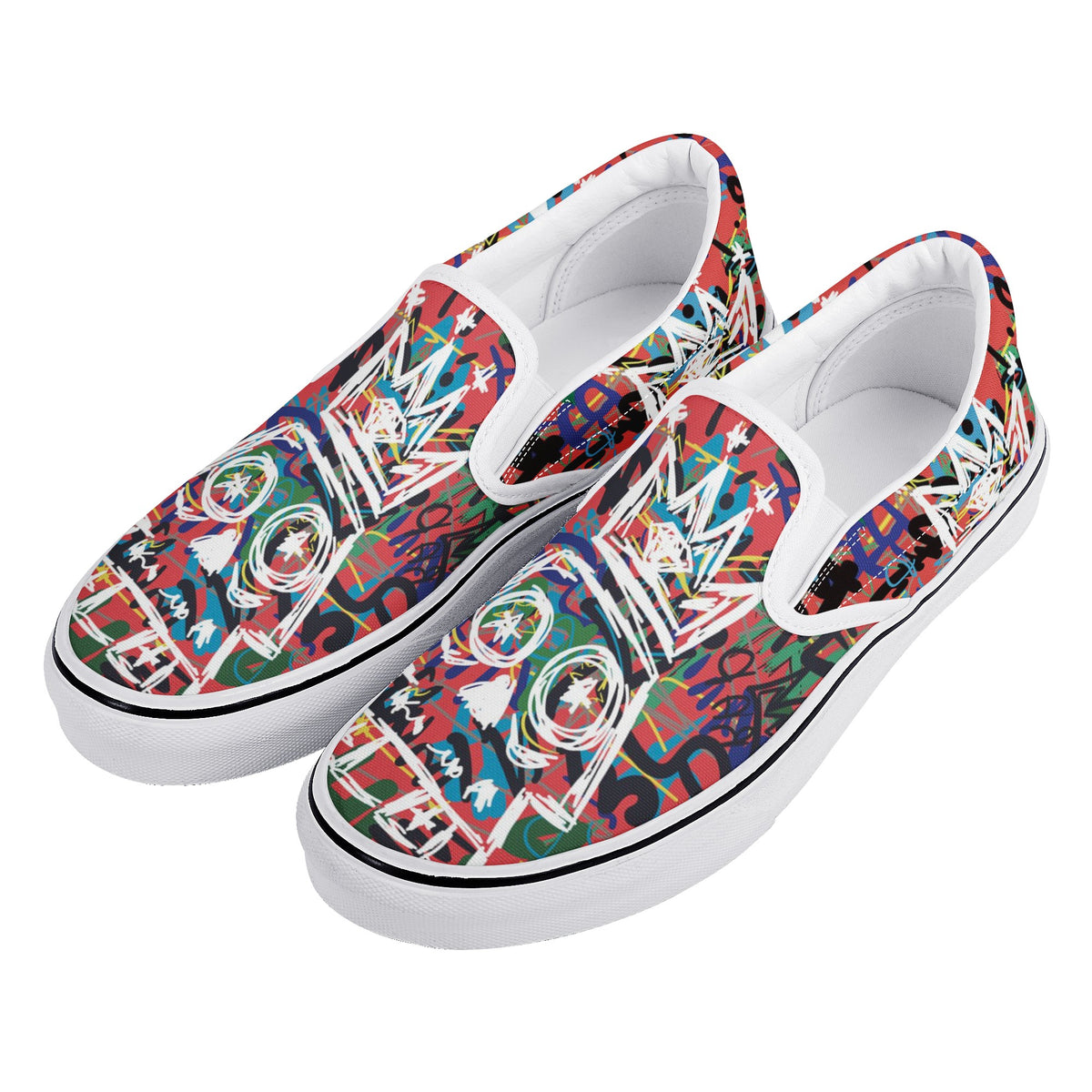 Skull Custom Vans Slip On Shoes