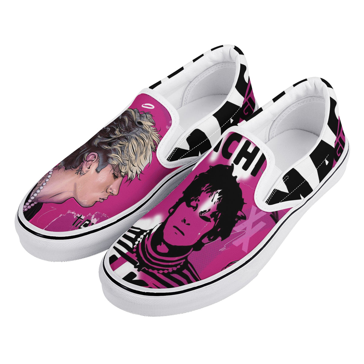 Machine Gun Kelly Custom Vans Slip On Shoes