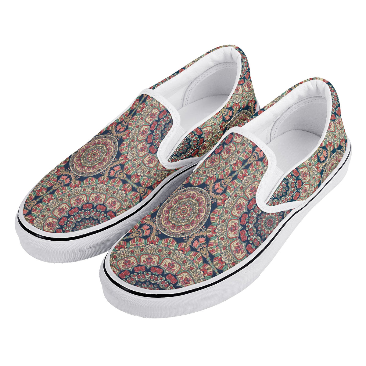 Mandala Custom Vans Slip On Shoes