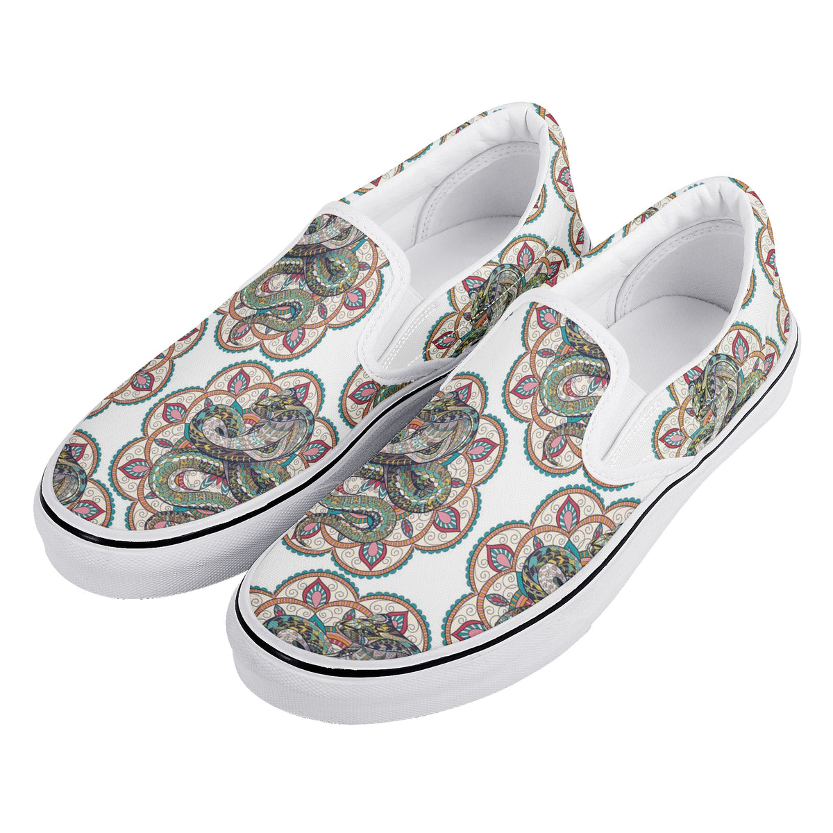 Mandala Custom Vans Slip On Shoes
