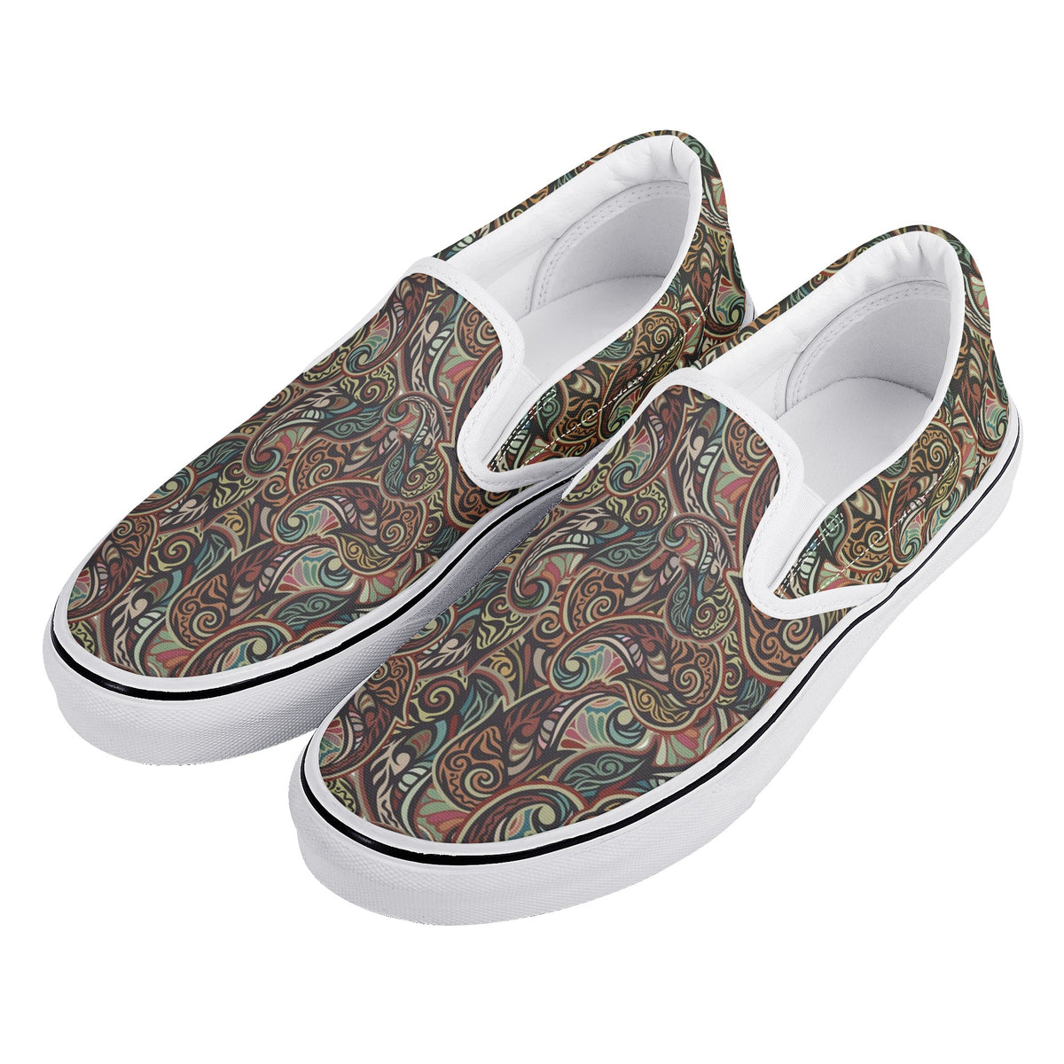 Paisley Custom Vans Slip On Shoes