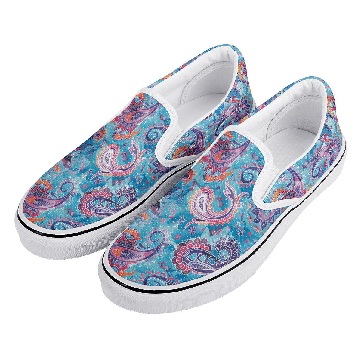 Paisley Custom Vans Slip On Shoes