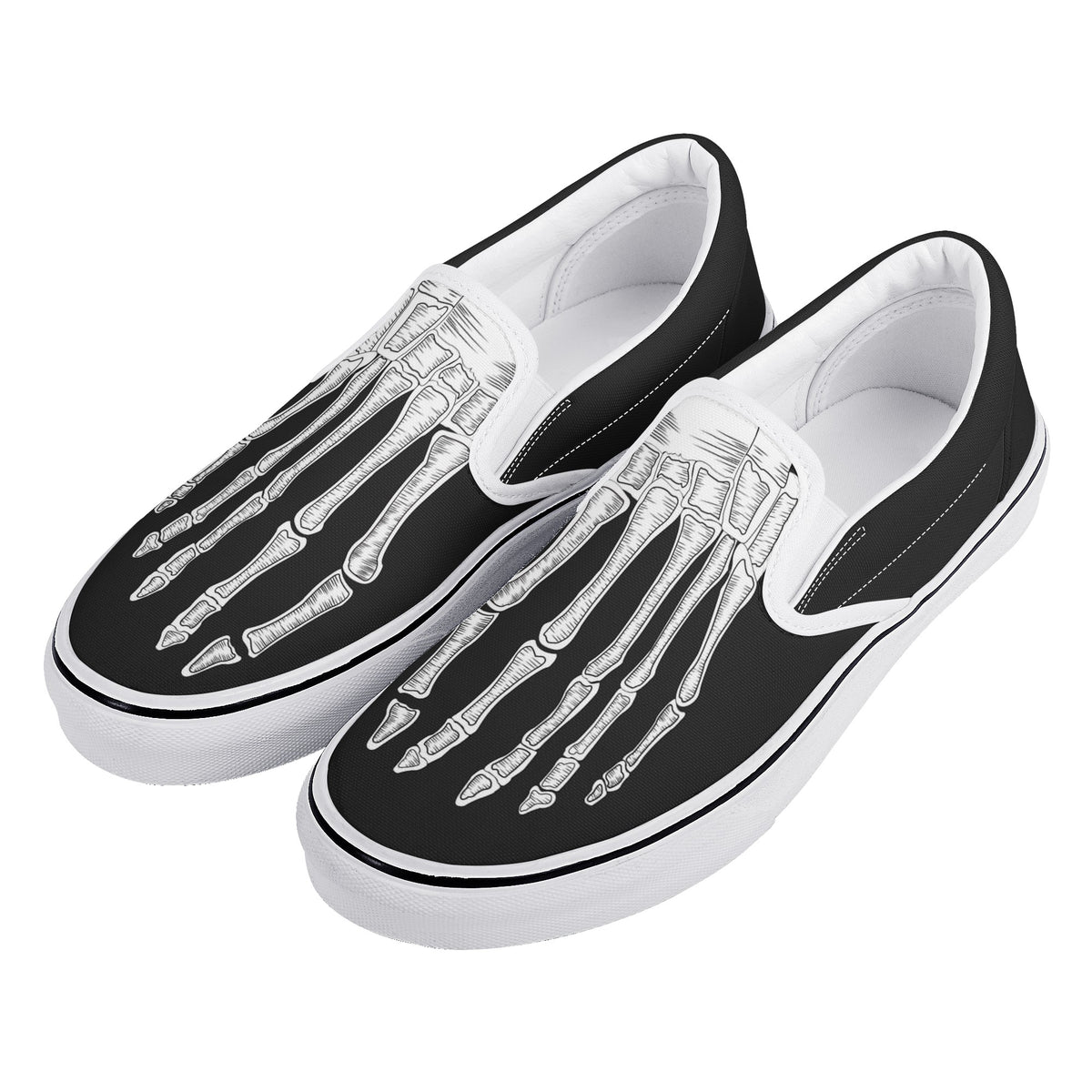 Skeleton Feet Custom Vans Slip On Shoes