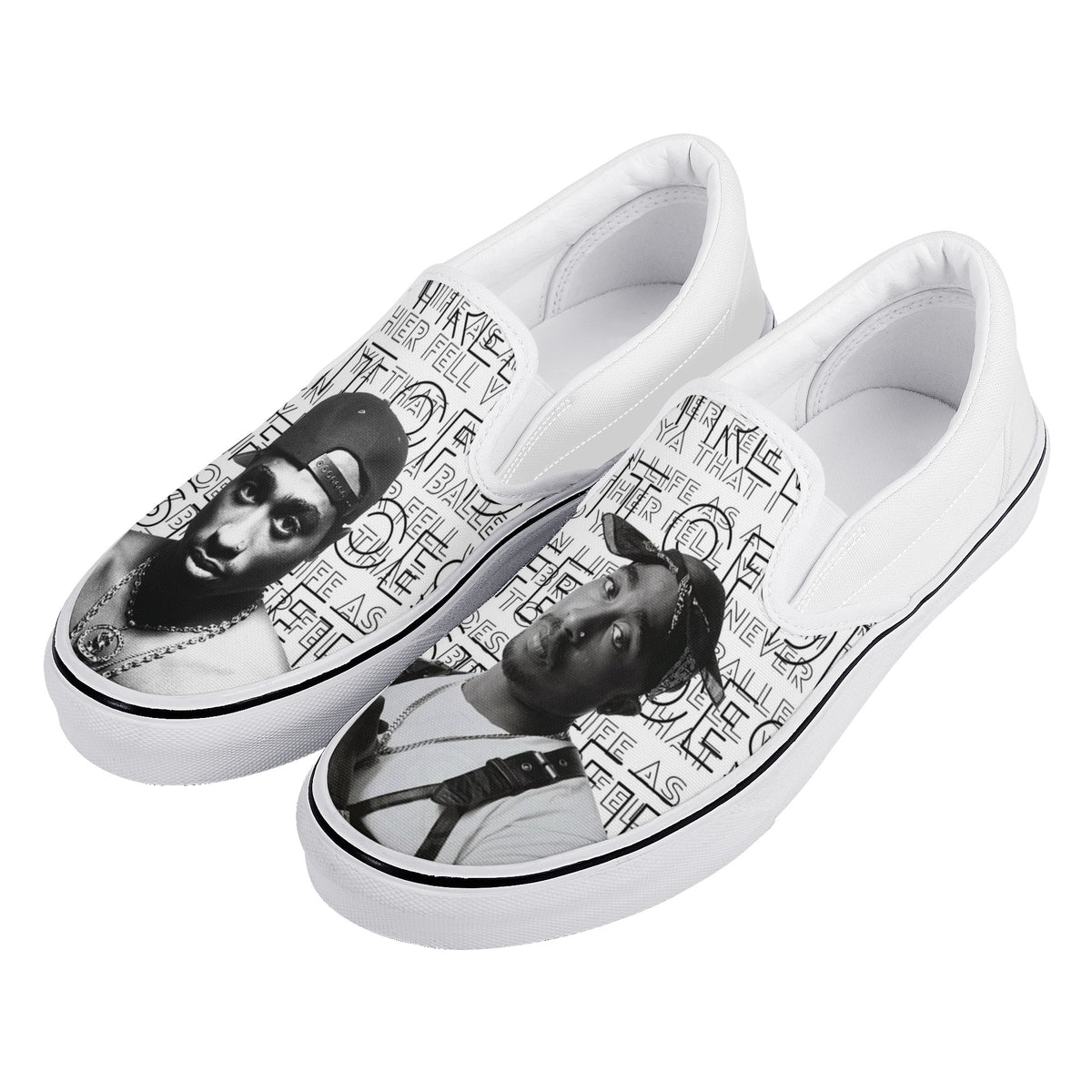 Tupac Custom Vans Slip On Shoes