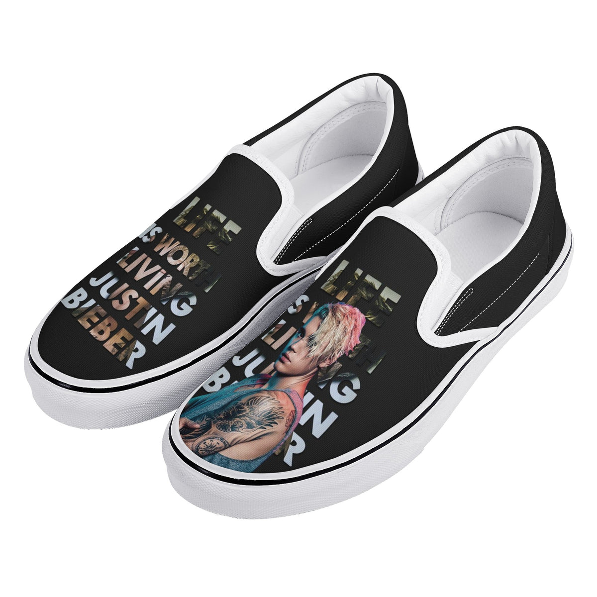 Justin Bieber Custom Vans Slip On Shoes