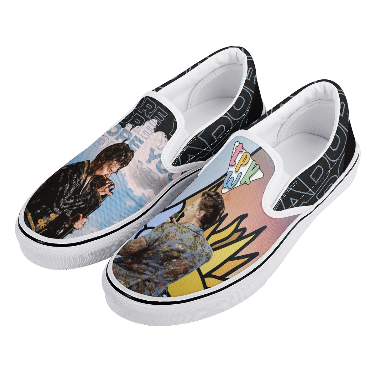 Harry Styles Custom Vans Slip On Shoes