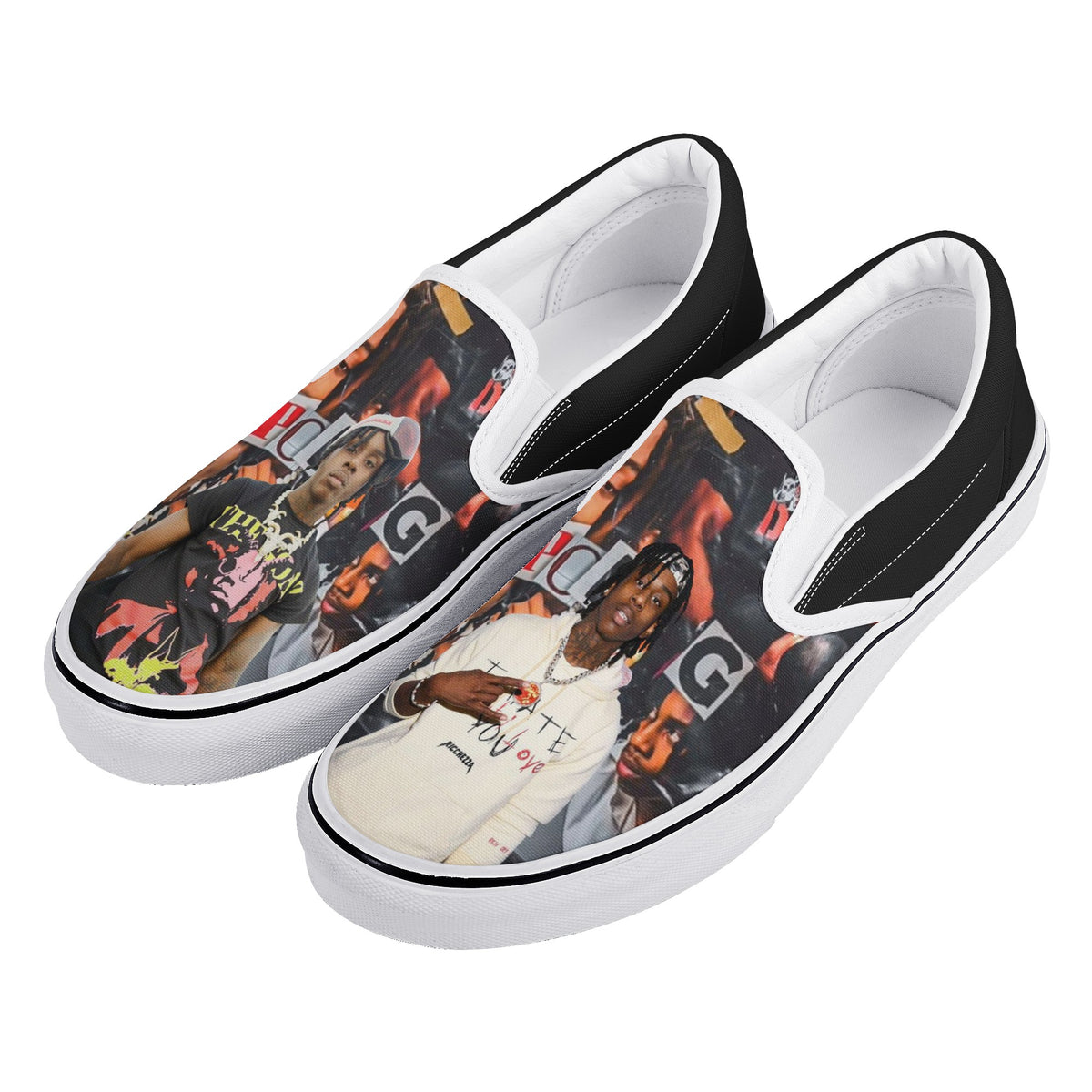 Polo G Custom Vans Slip On Shoes