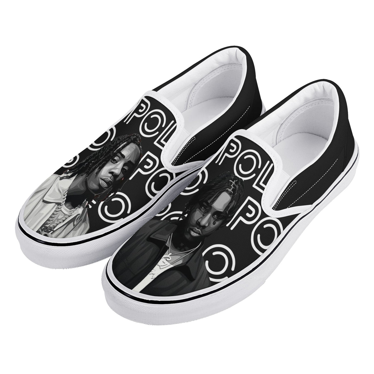 Polo G Custom Vans Slip On Shoes