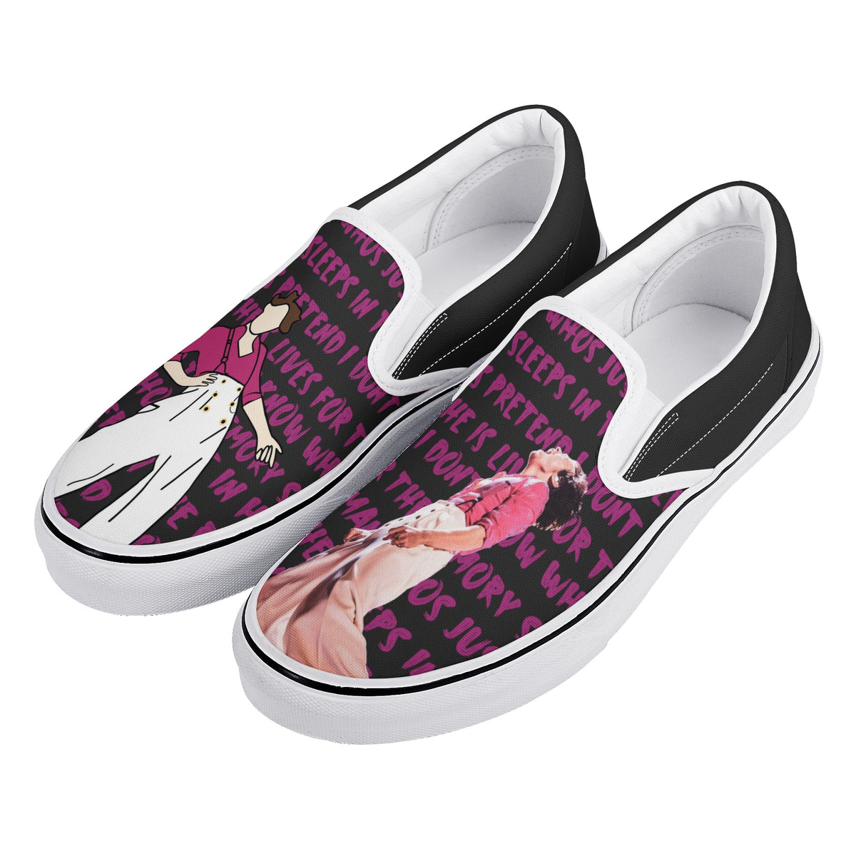 Harry Styles Custom Vans Slip On Shoes