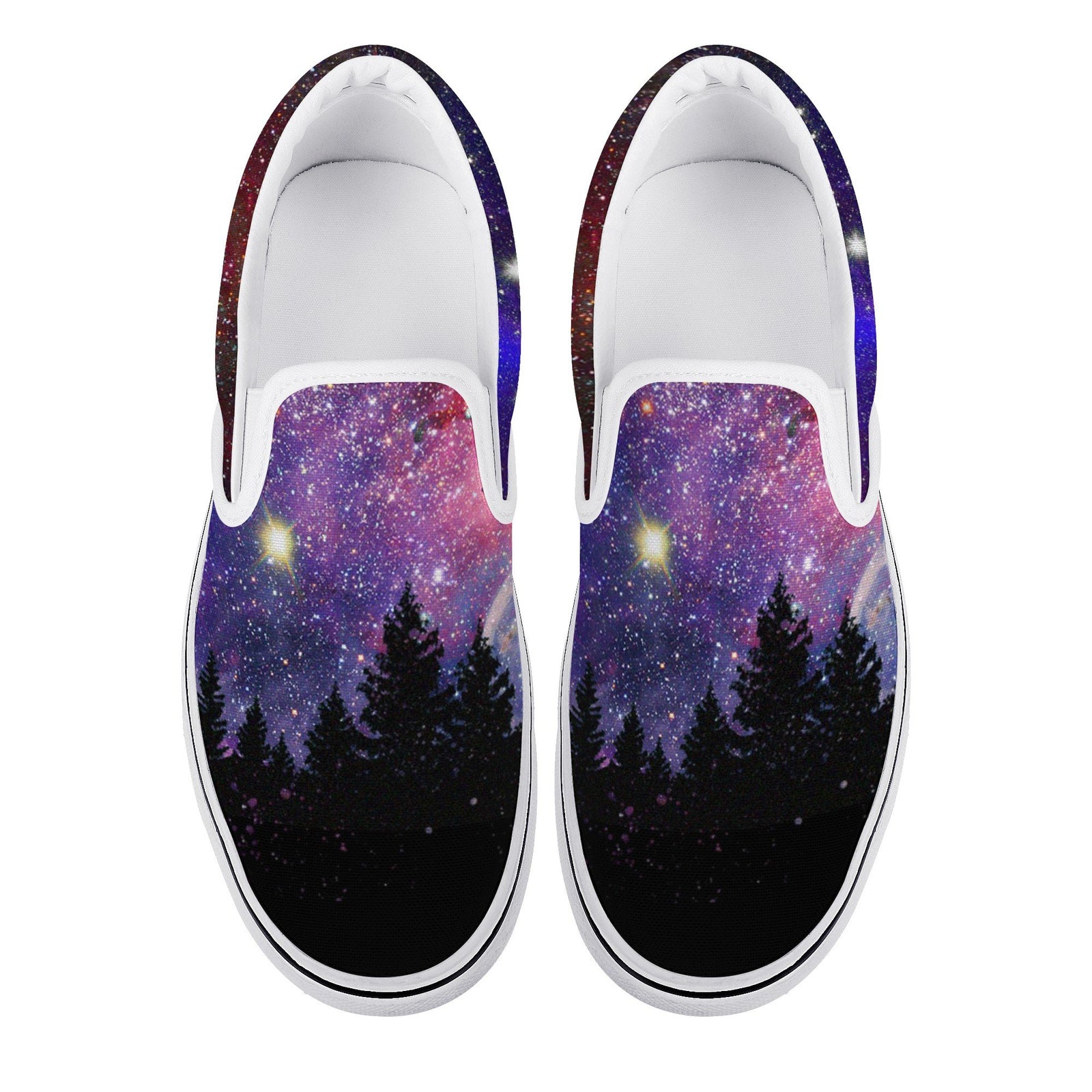 Galaxy Custom Vans Slip On Shoes