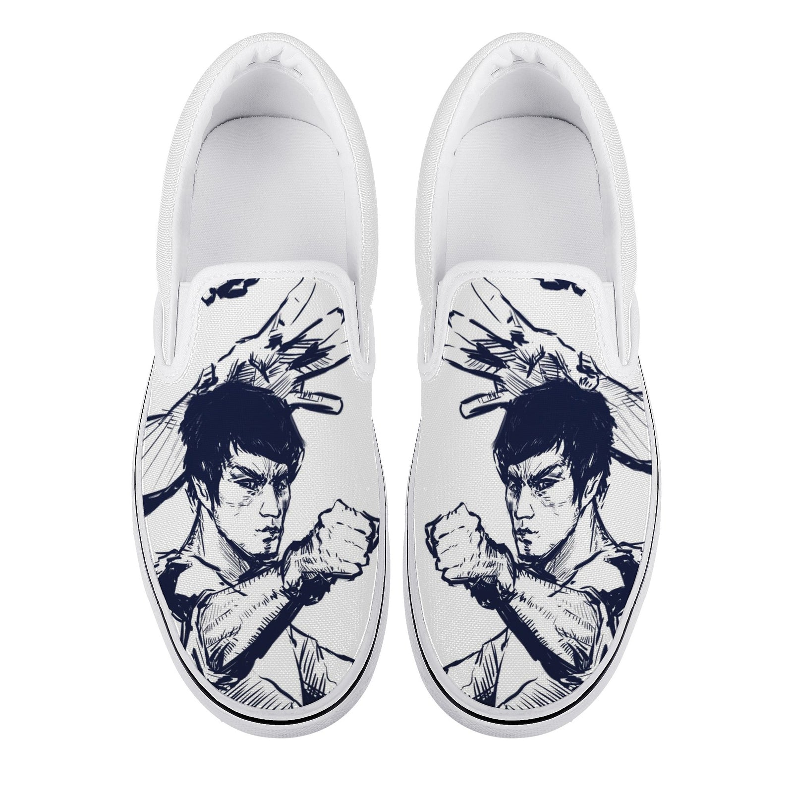 Bruce Lee Custom Vans Slip On Shoes