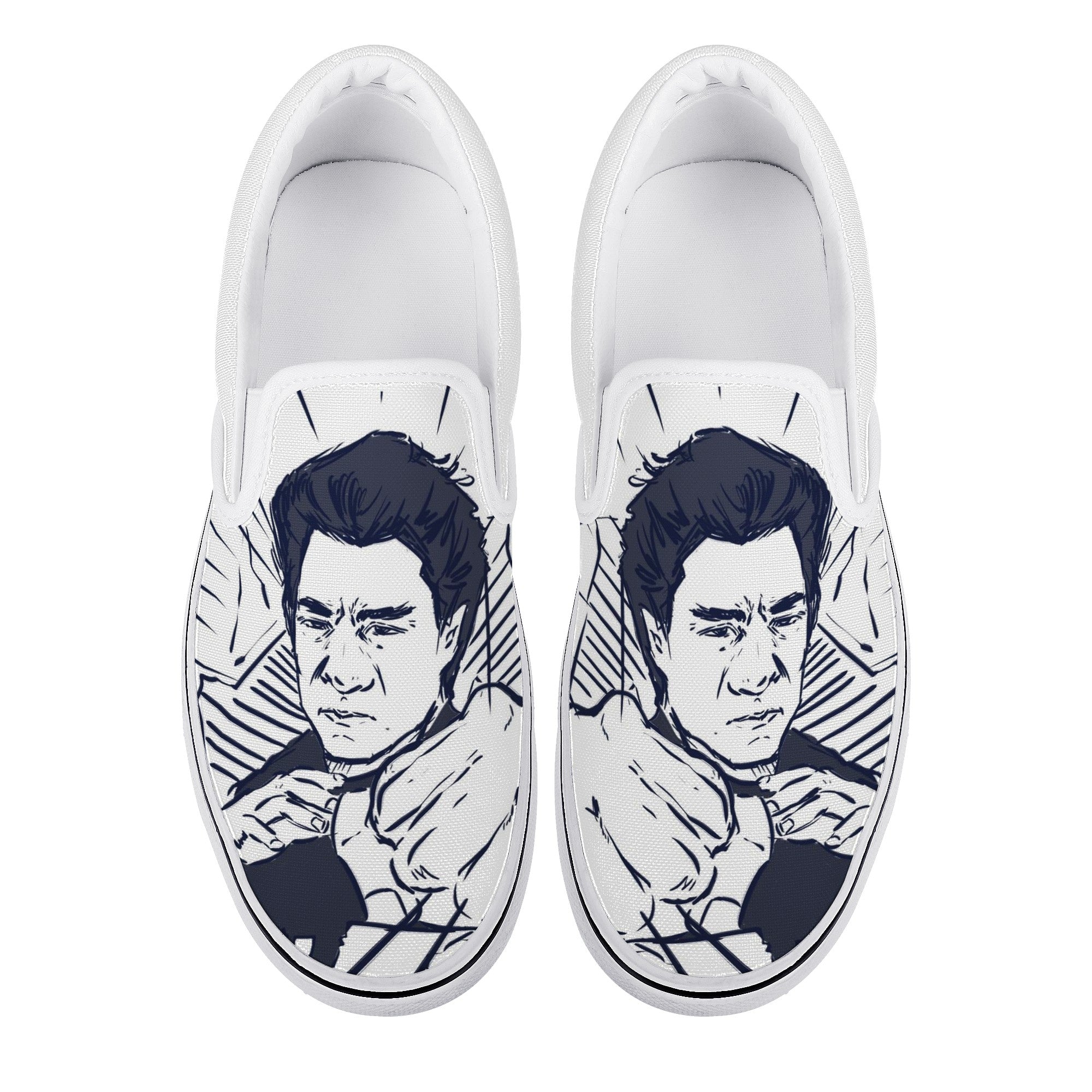 Jackie Chan Custom Vans Slip On Shoes