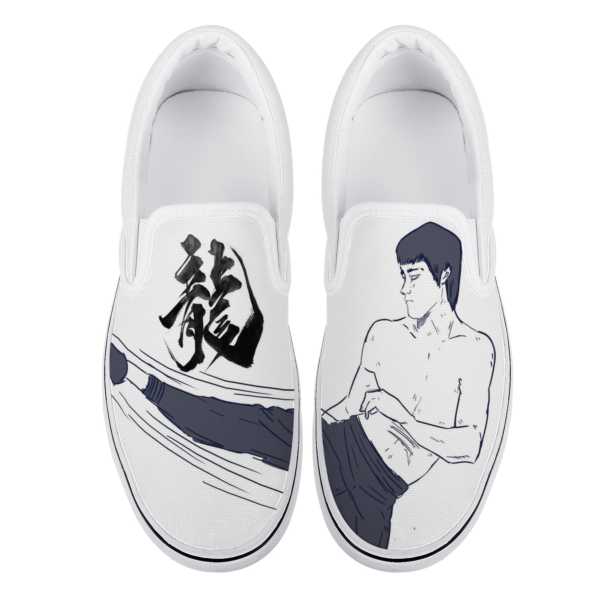 Bruce Lee Custom Vans Slip On Shoes