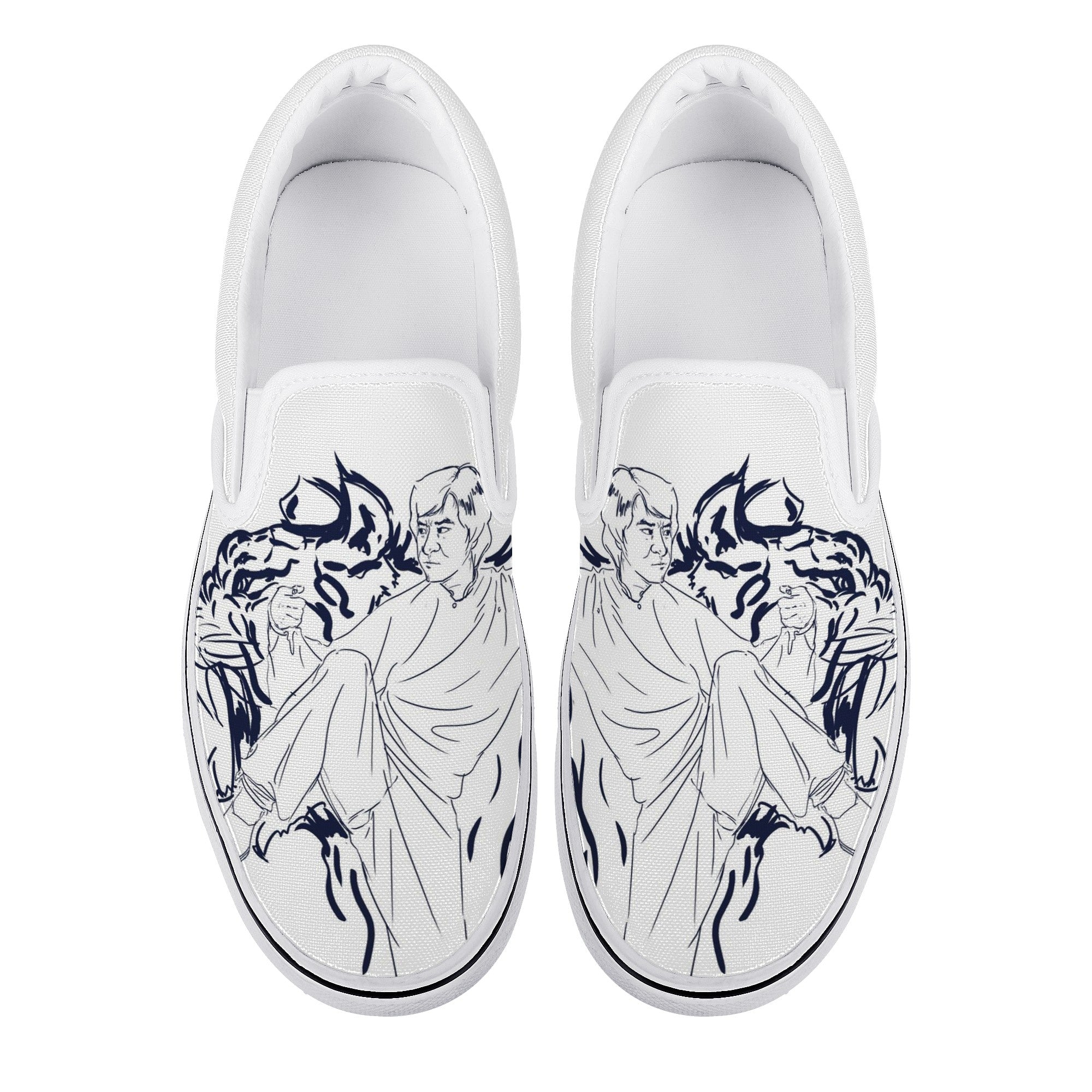 Jackie Chan Custom Vans Slip On Shoes