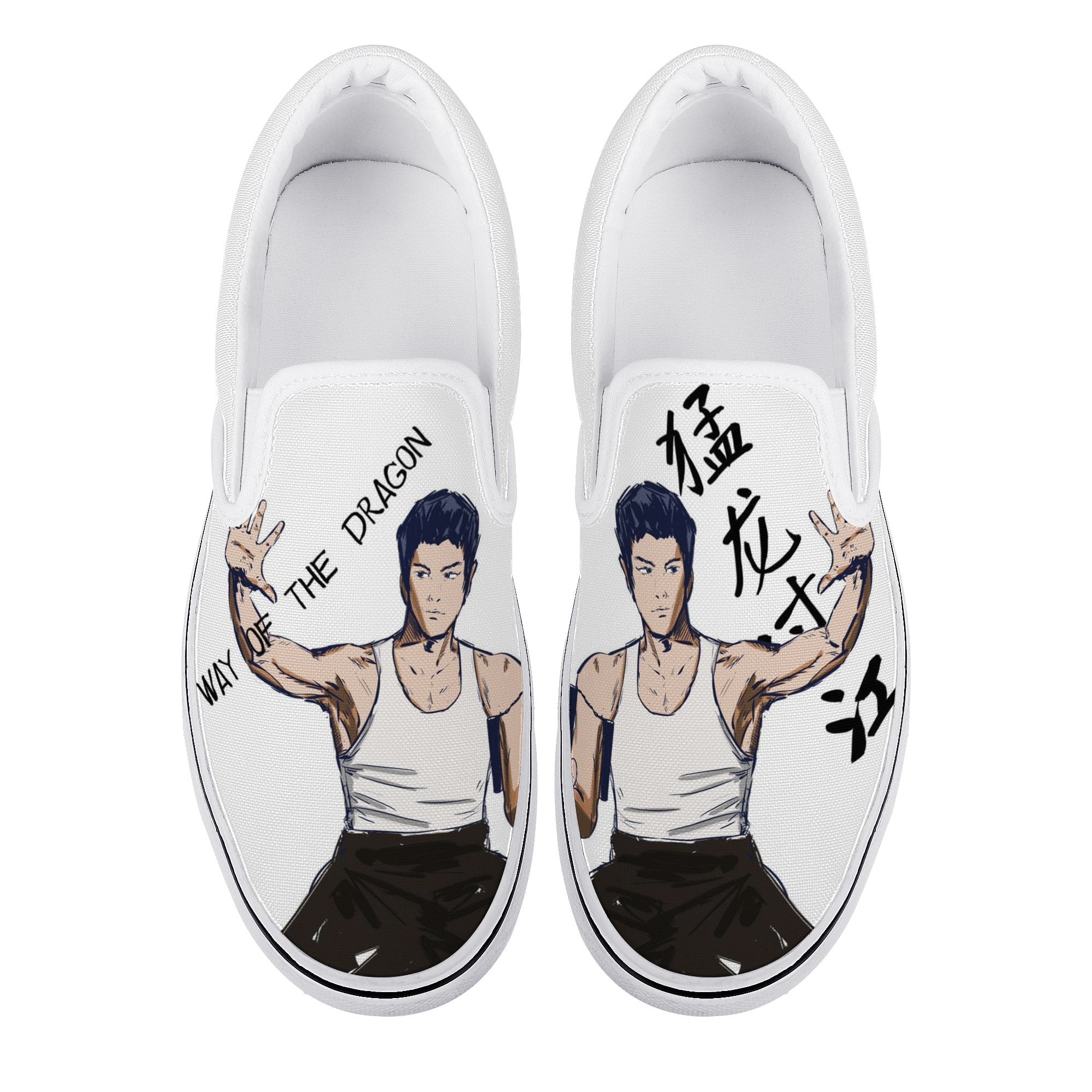 Bruce Lee Custom Vans Slip On Shoes