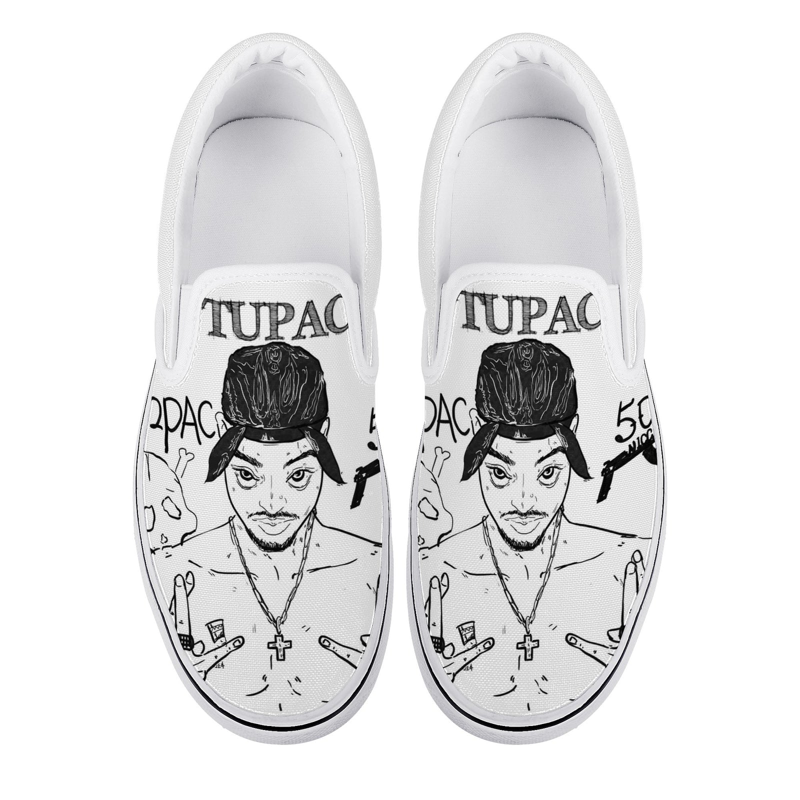Tupac Shakur Custom Vans Slip On Shoes