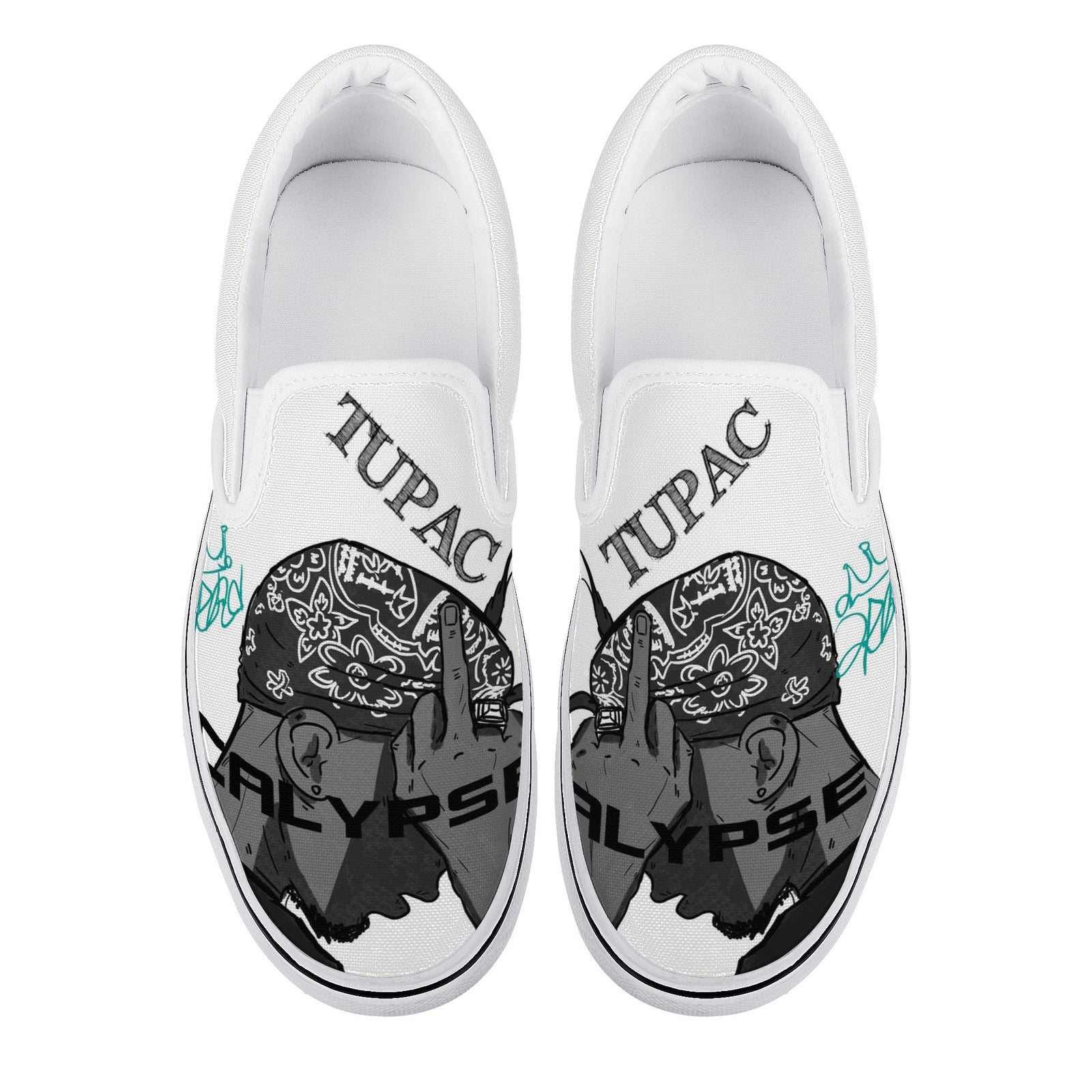 Tupac Shakur Custom Vans Slip On Shoes