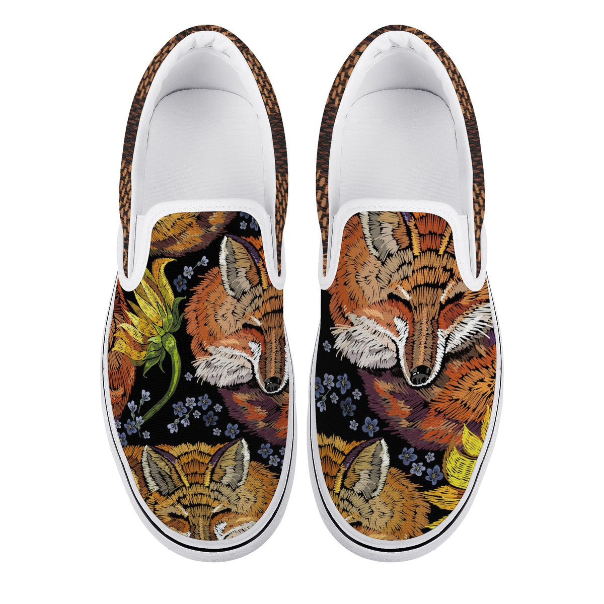 Fox Custom Vans Slip On Shoes