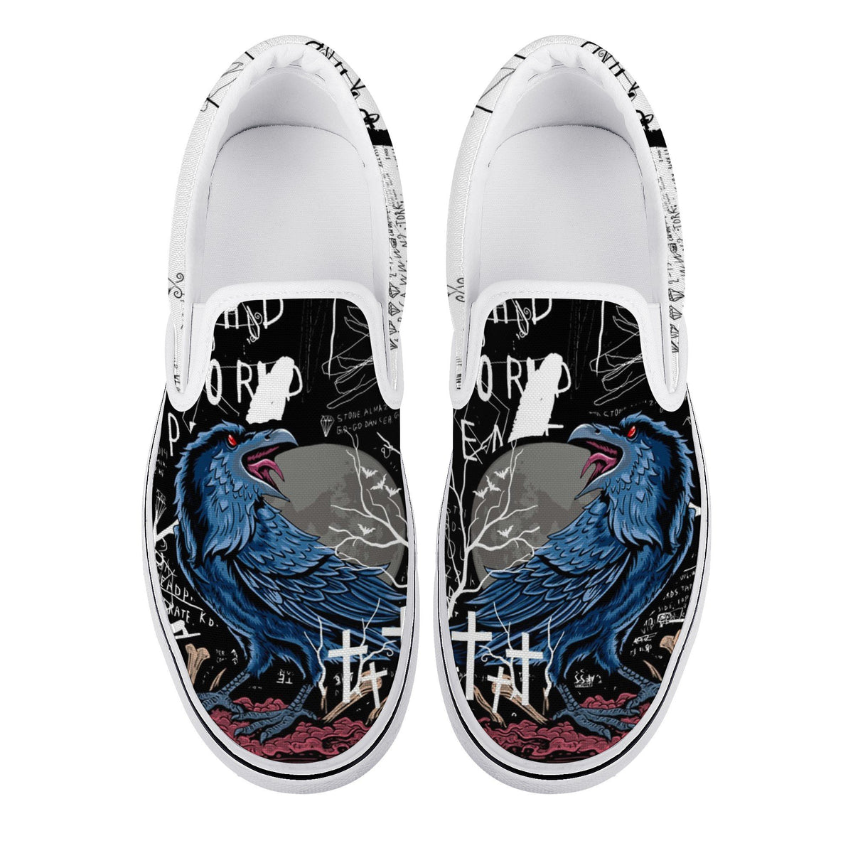 Eagle Custom Vans Slip On Shoes