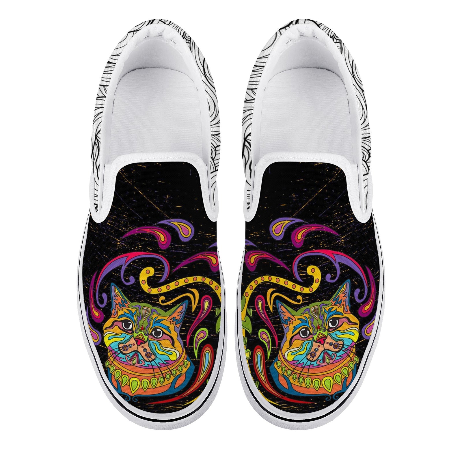 Cat Custom Vans Slip On Shoes