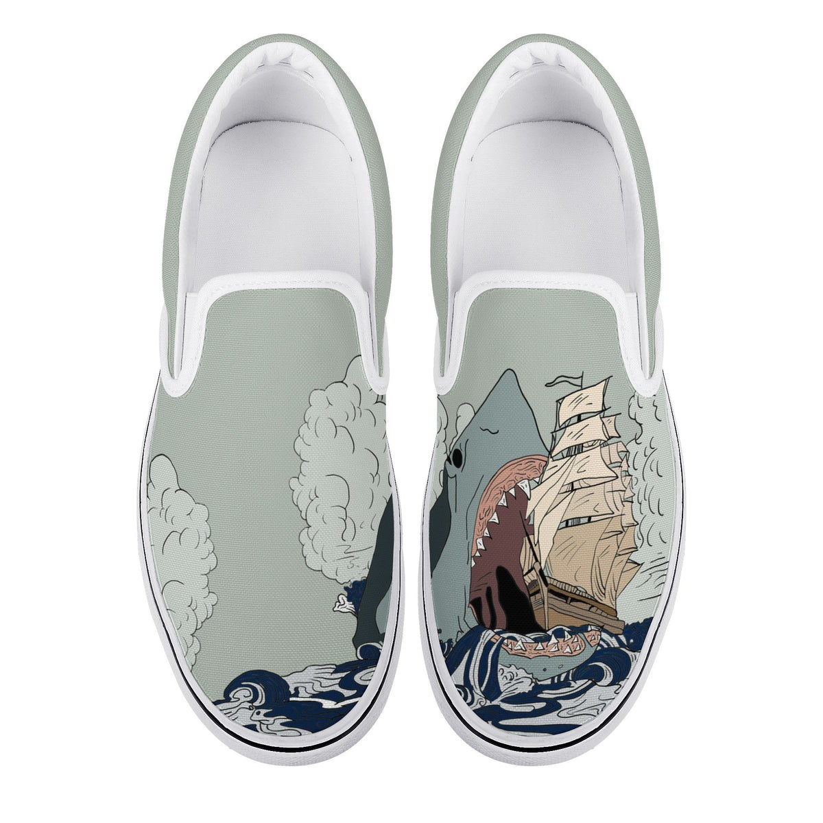 Animal Shark Custom Vans Slip On Shoes