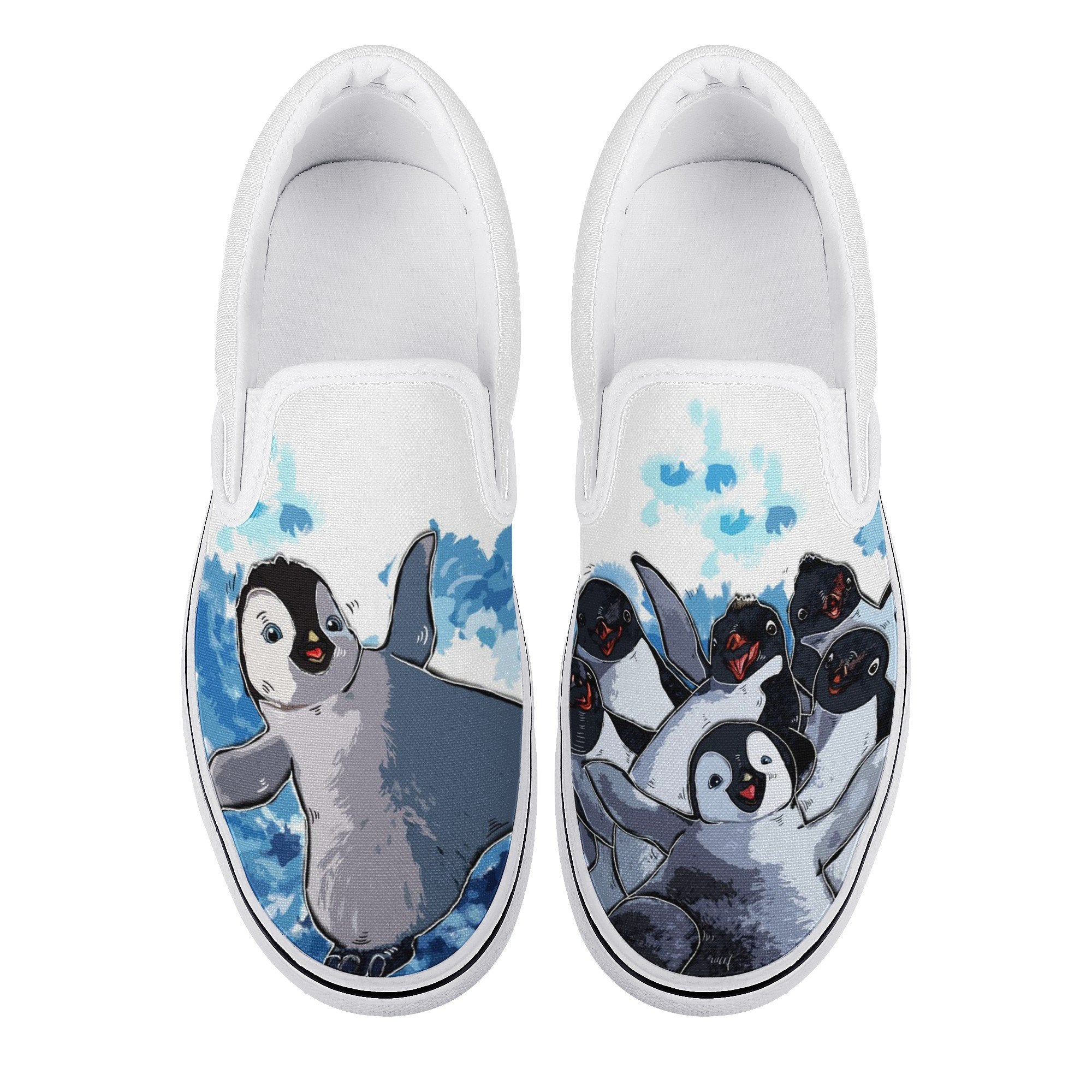 Penguin Island Custom Vans Slip On Shoes