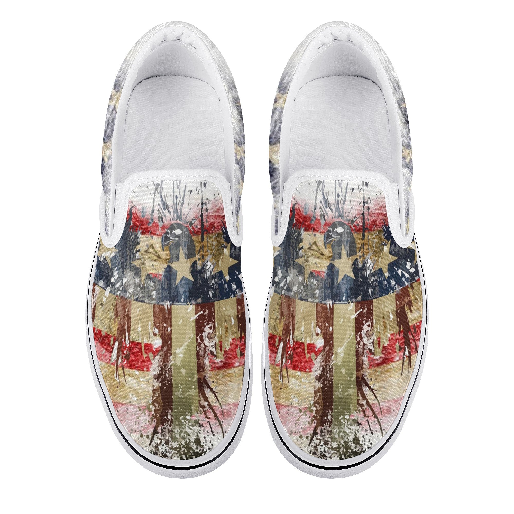 American Flag Custom Vans Slip On Shoes