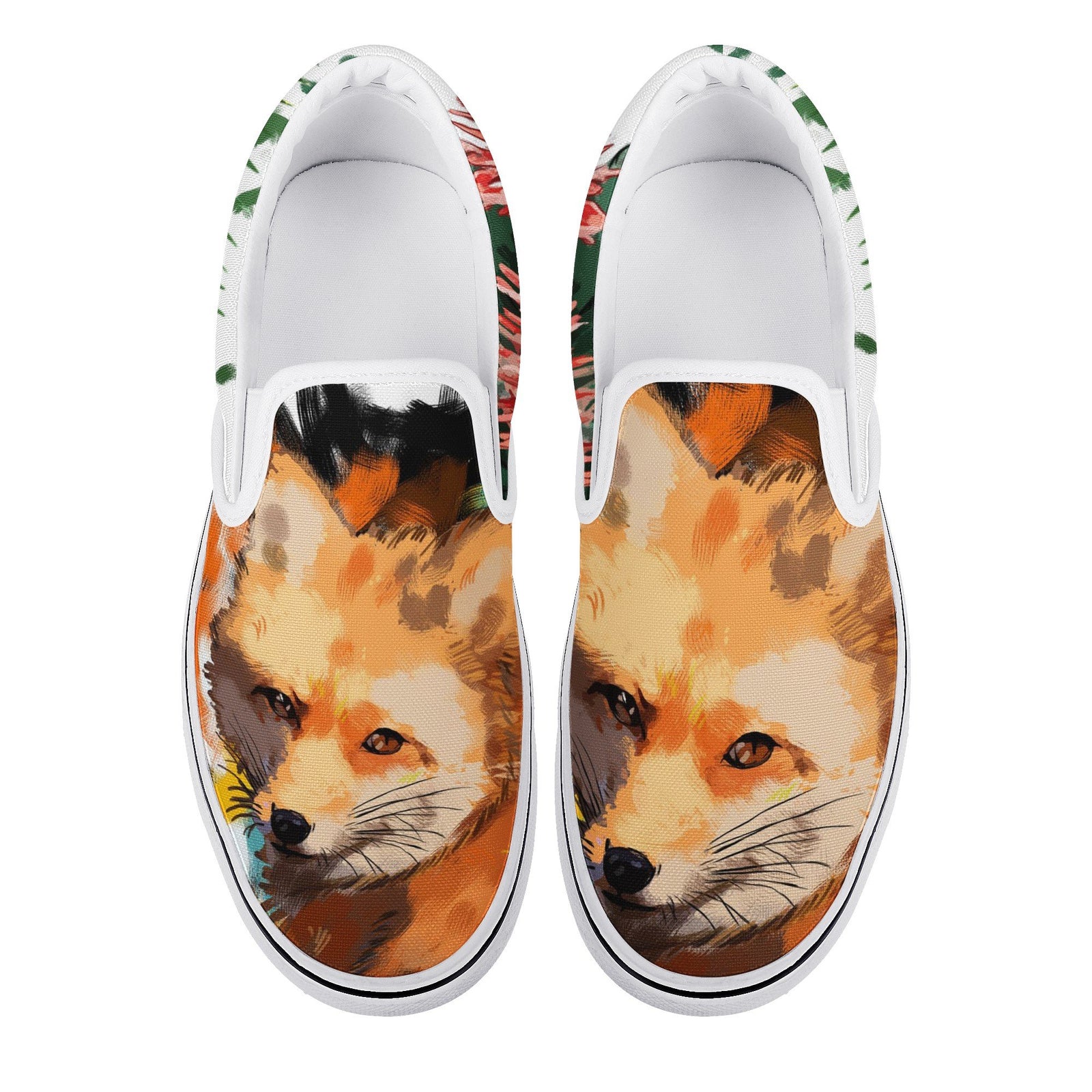 Fox Custom Vans Slip On Shoes