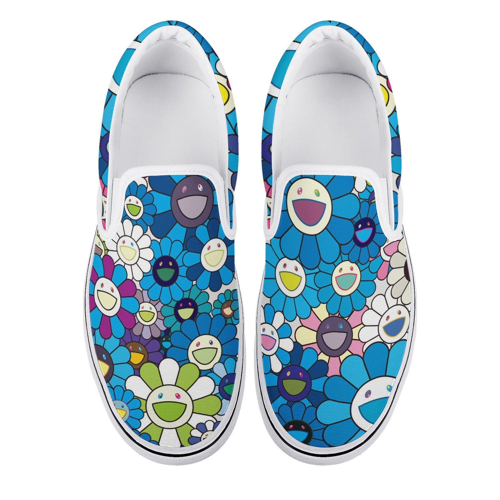 Takashi Murakami Sunflower Custom Vans Slip On Shoes