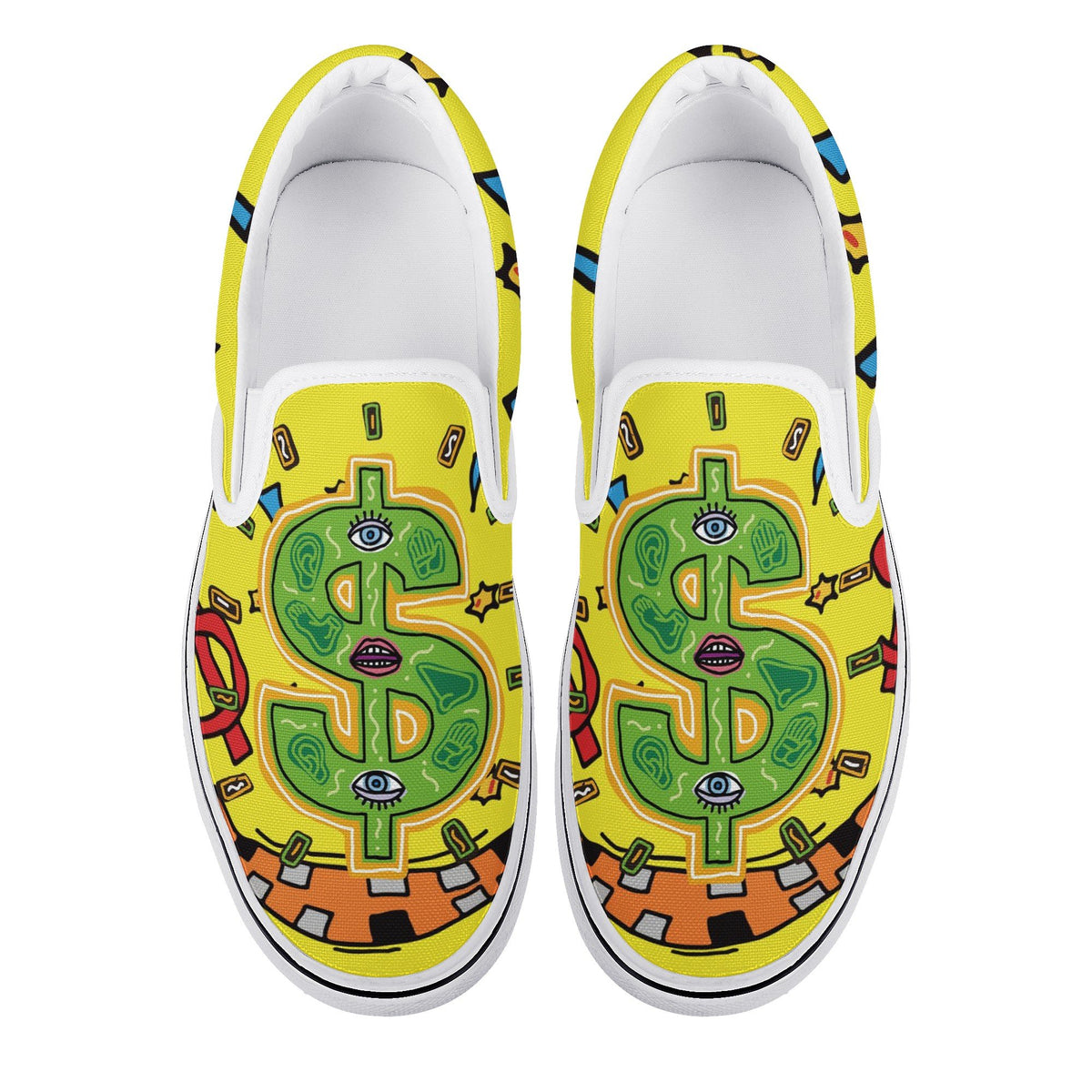 Money Talks Custom Vans Slip On Shoes