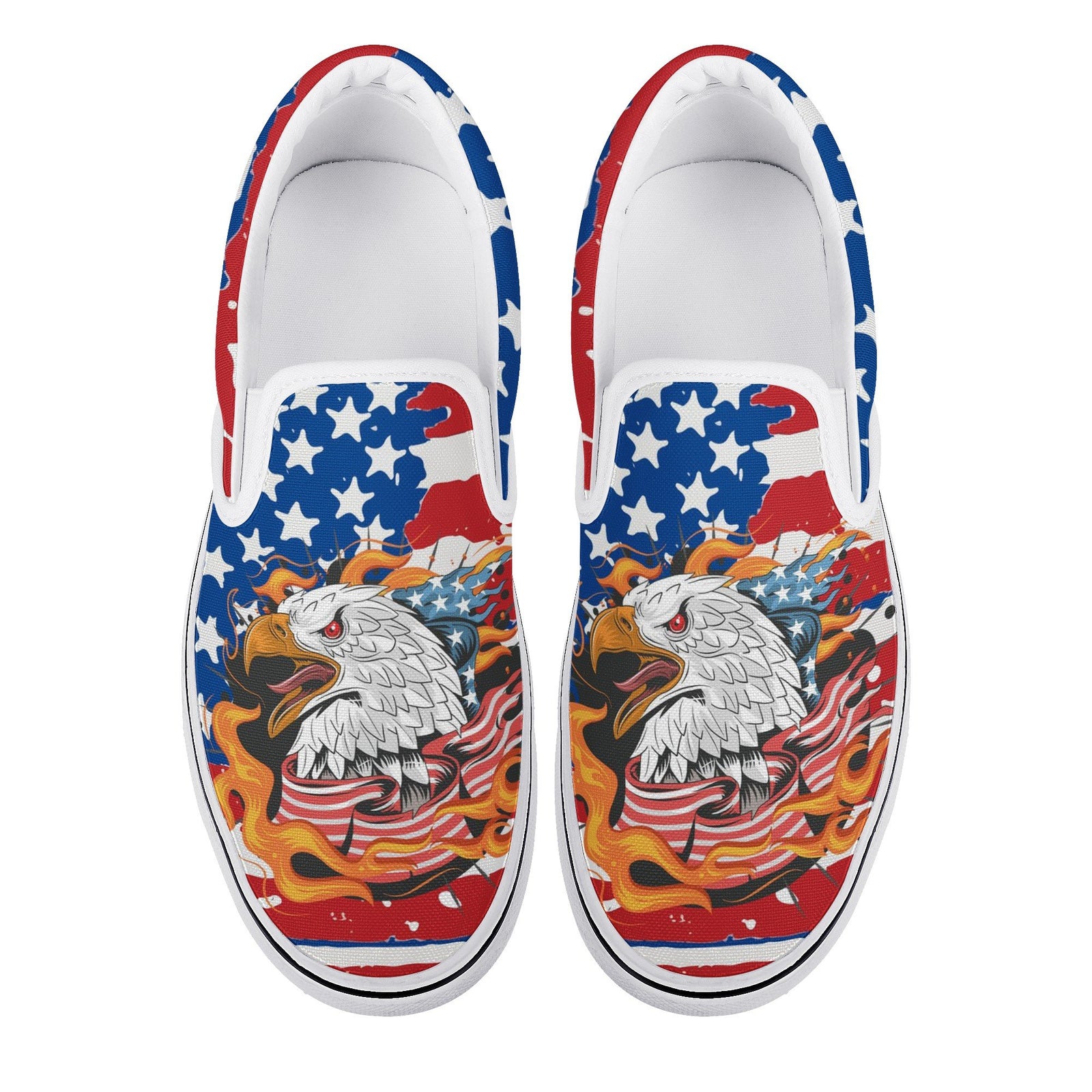 Eagle Custom Vans Slip On Shoes
