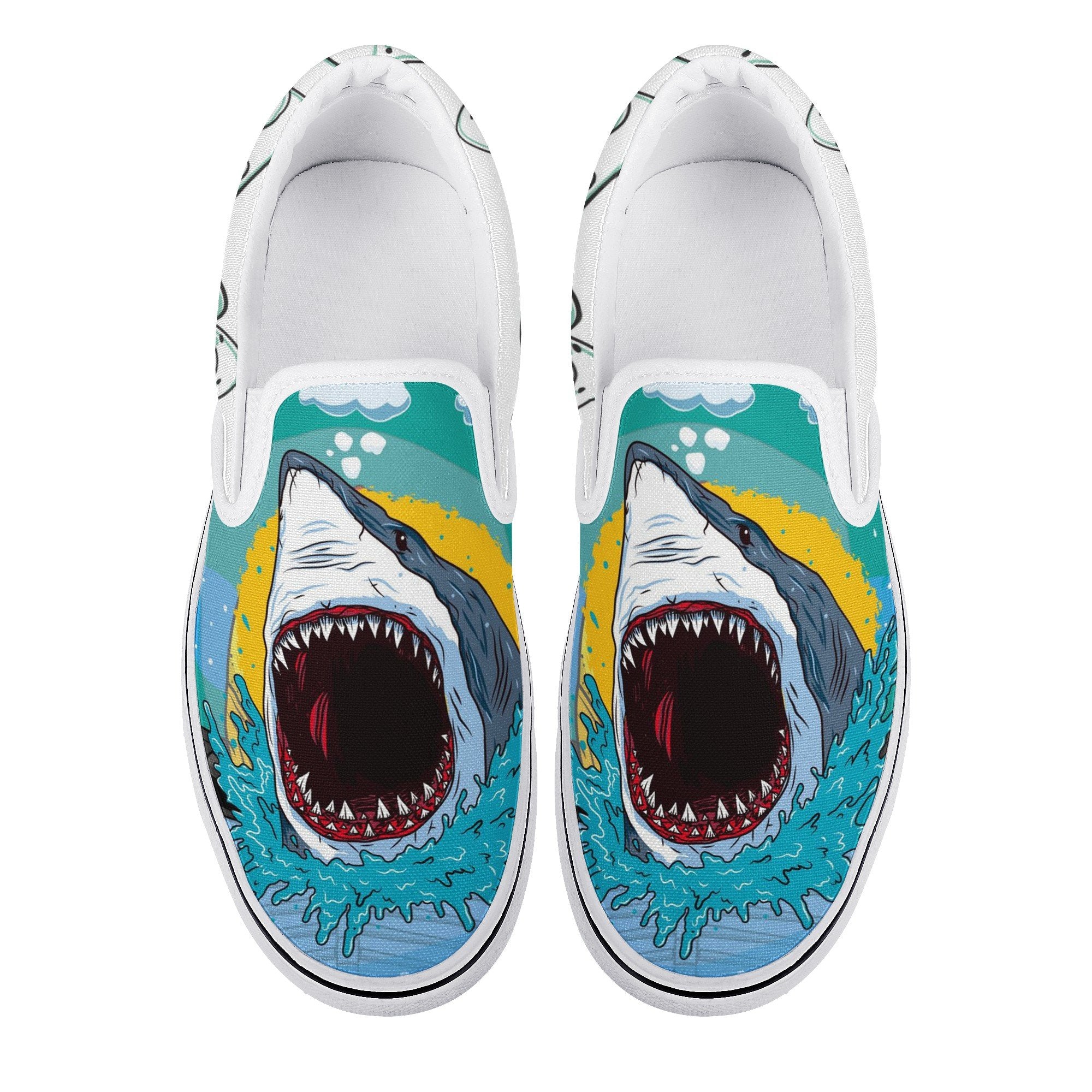 Shark Custom Vans Slip On Shoes