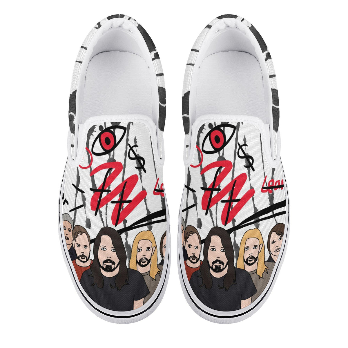 Foo Fighters Custom Vans Slip On Shoes