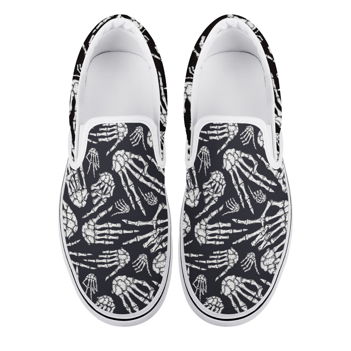 Skull Custom Vans Slip On Shoes