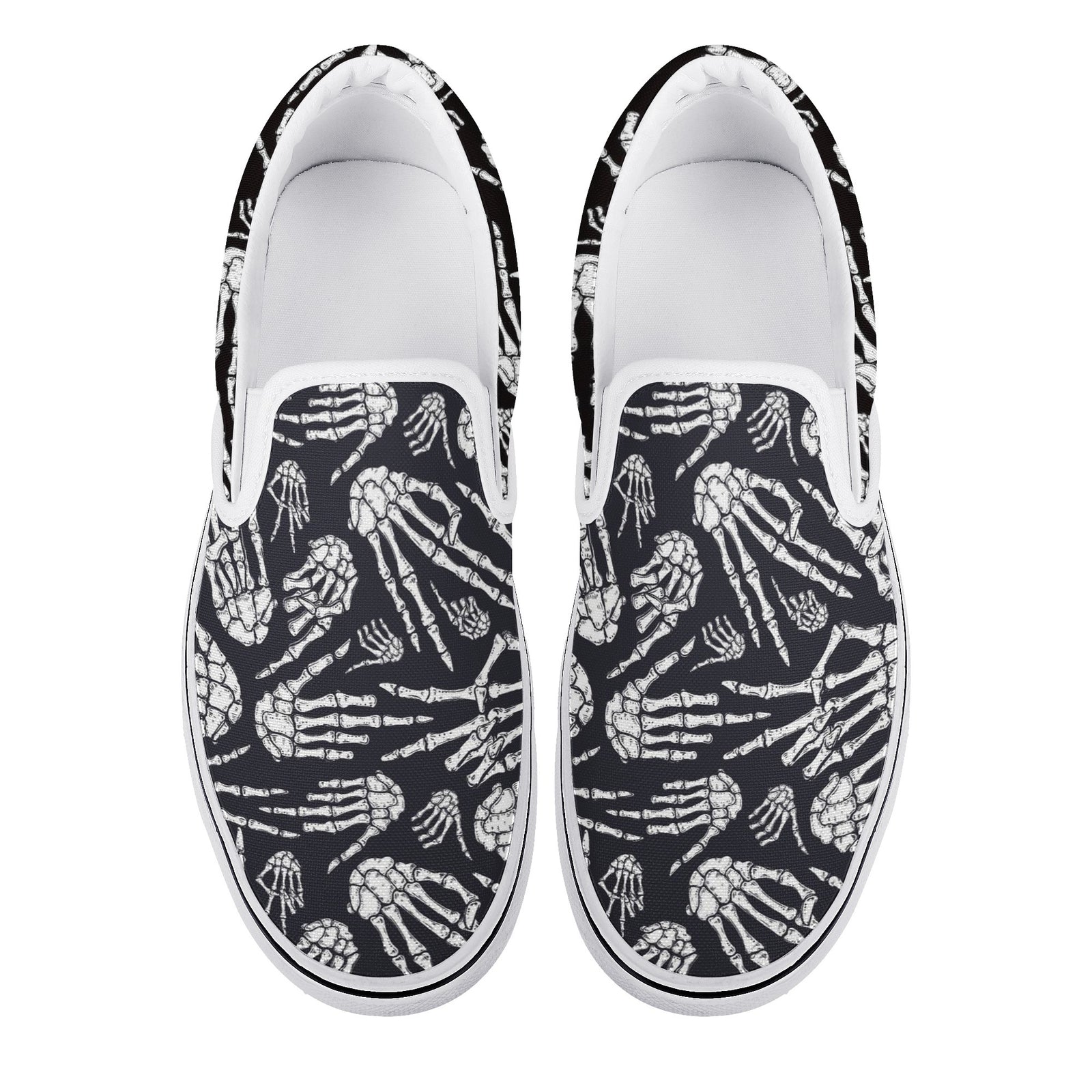 Skull Custom Vans Slip On Shoes