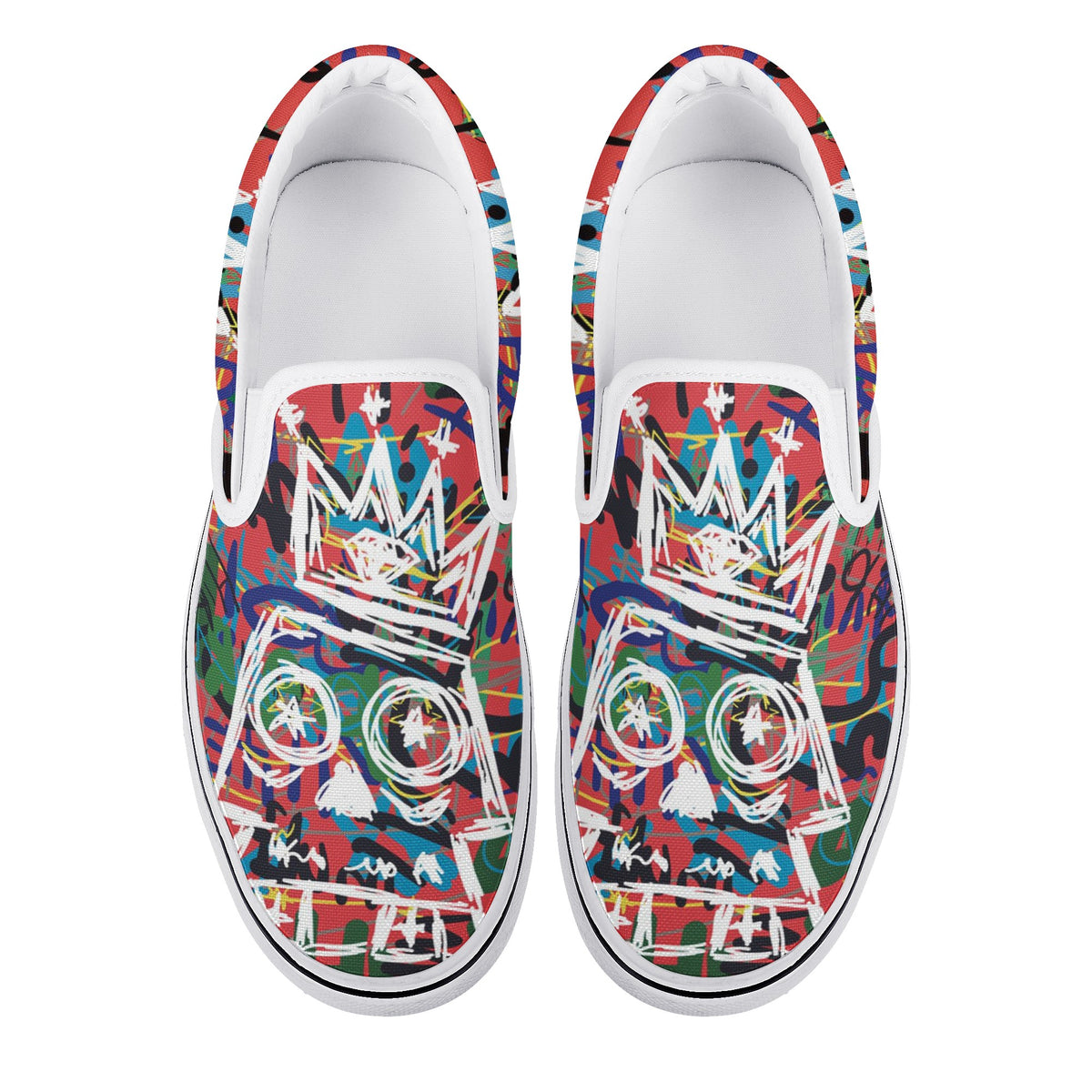 Skull Custom Vans Slip On Shoes