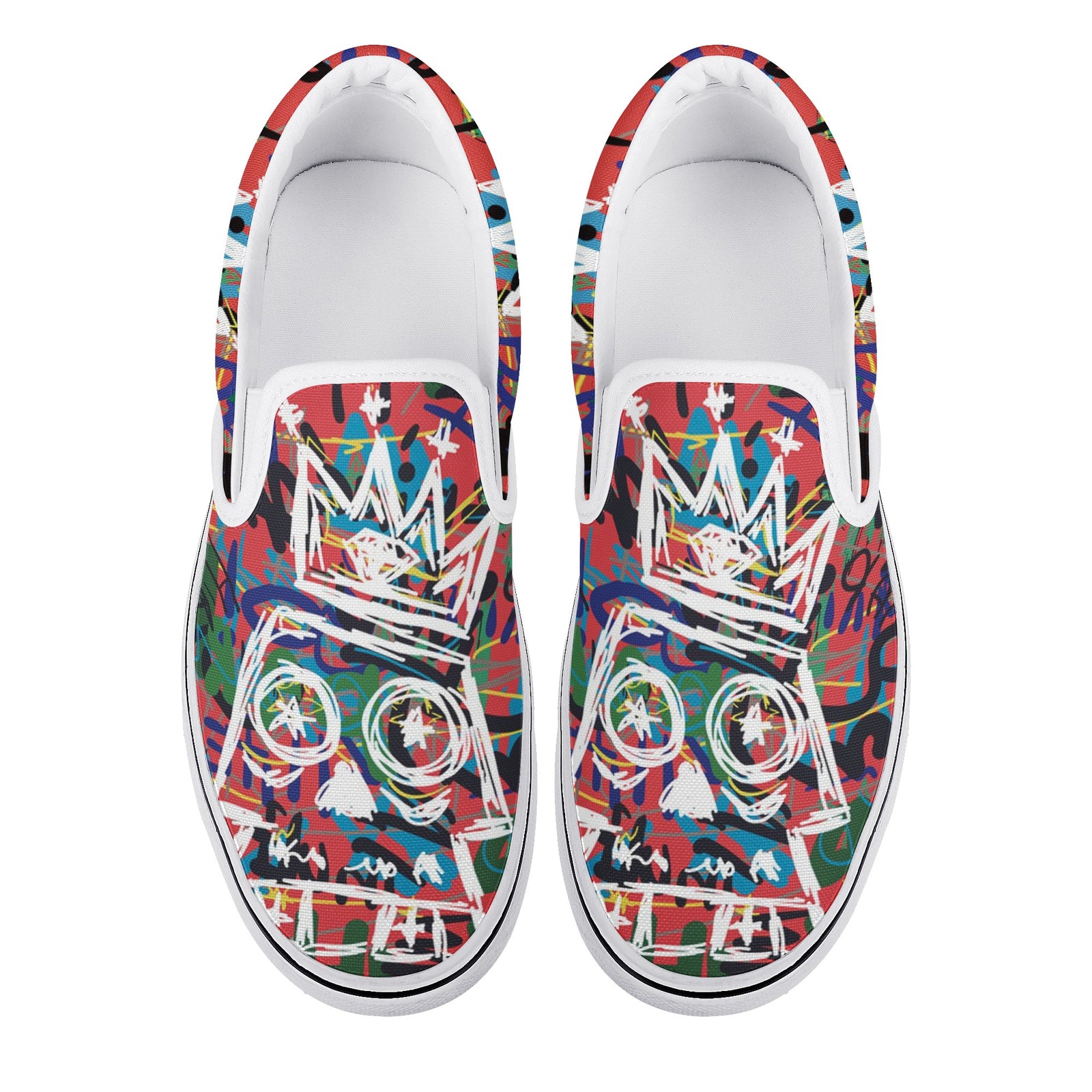 Skull Custom Vans Slip On Shoes