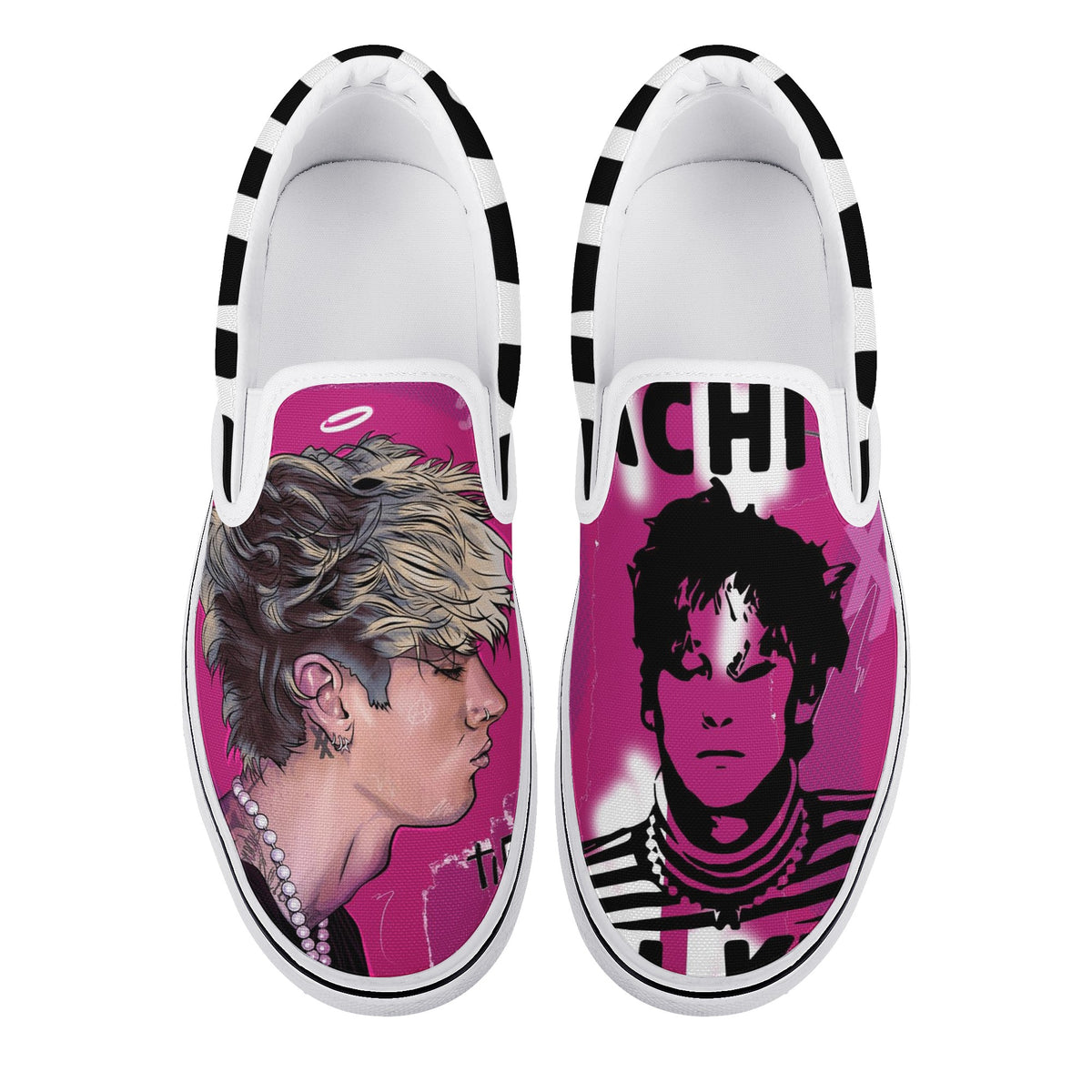 Machine Gun Kelly Custom Vans Slip On Shoes