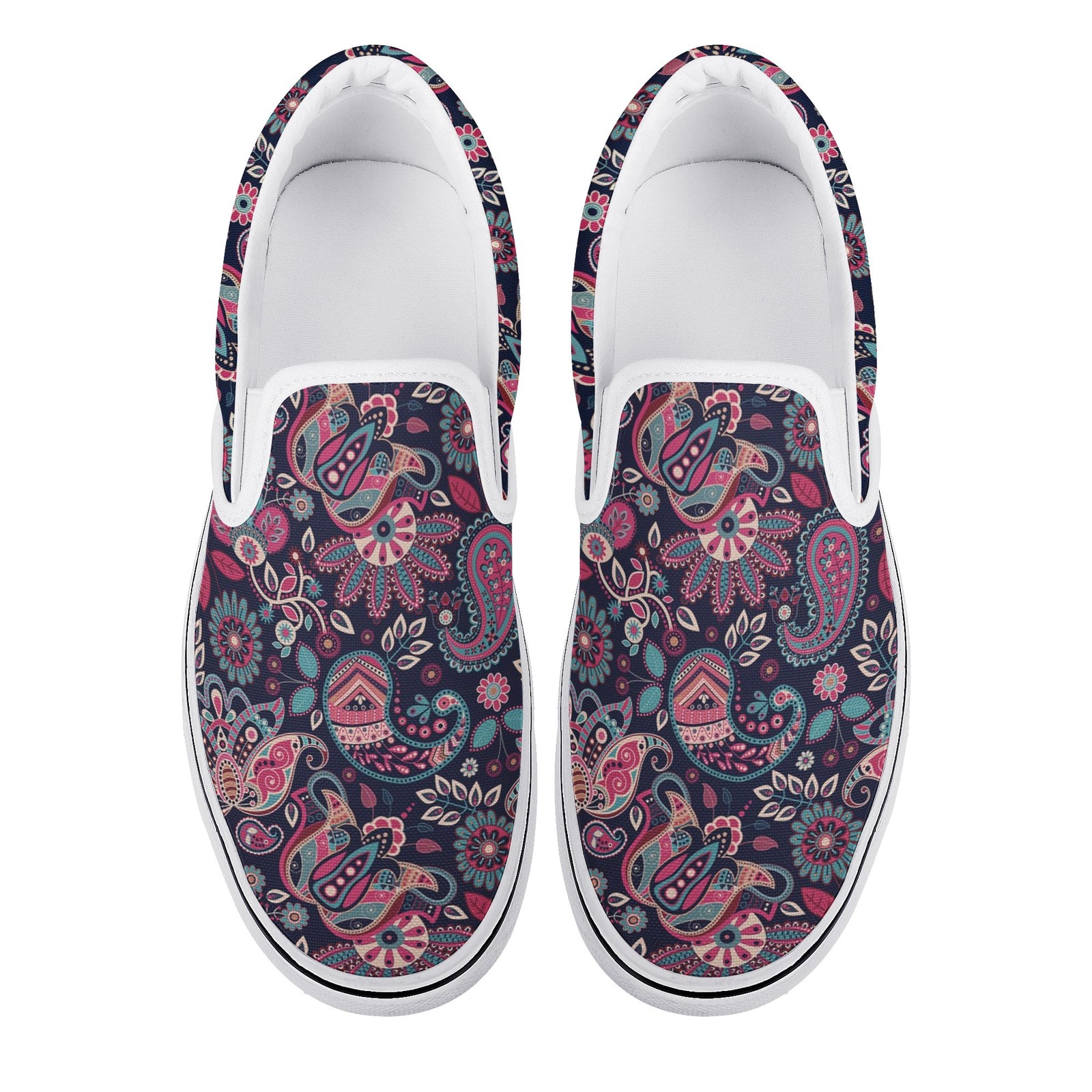 Paisley Custom Vans Slip On Shoes
