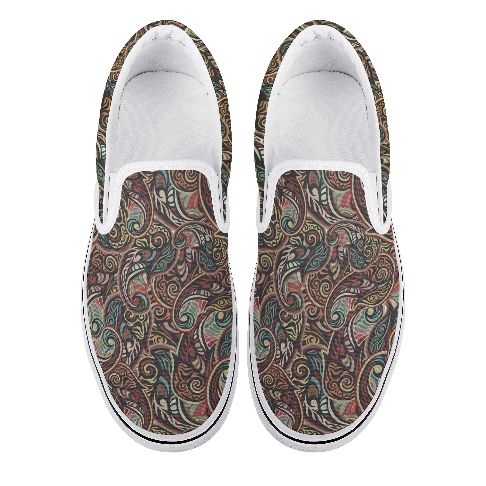 Paisley Custom Vans Slip On Shoes