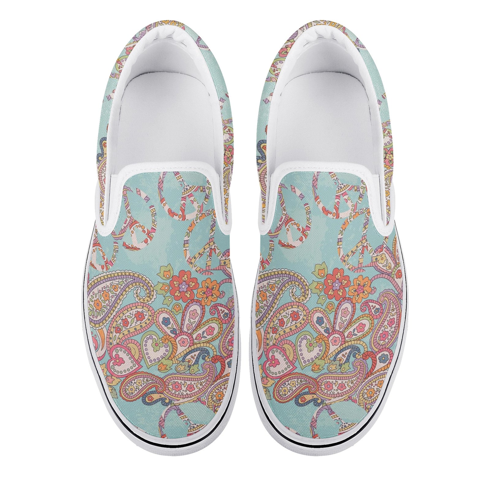 Paisley Custom Vans Slip On Shoes